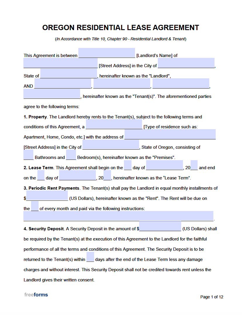 printable rental agreement form