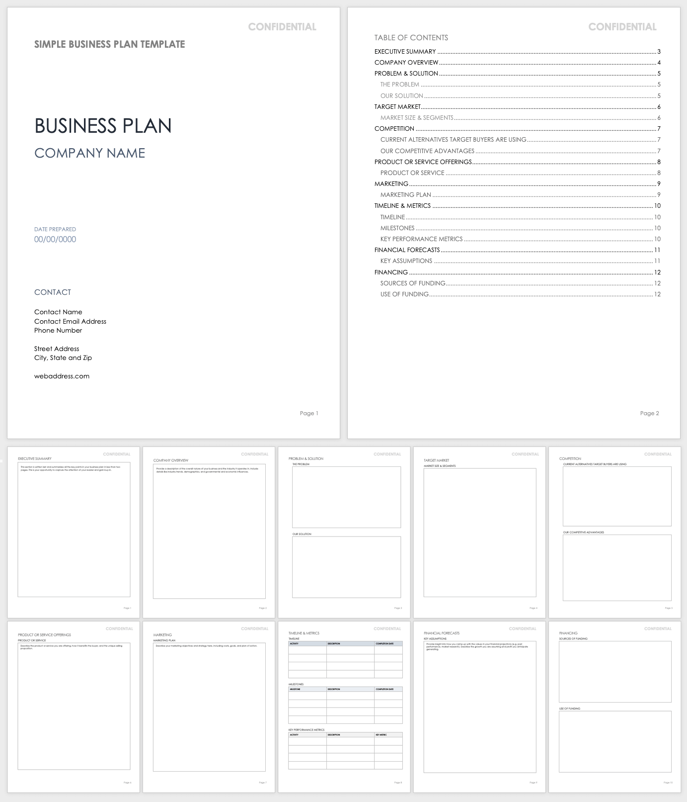 startup business plan template pdf