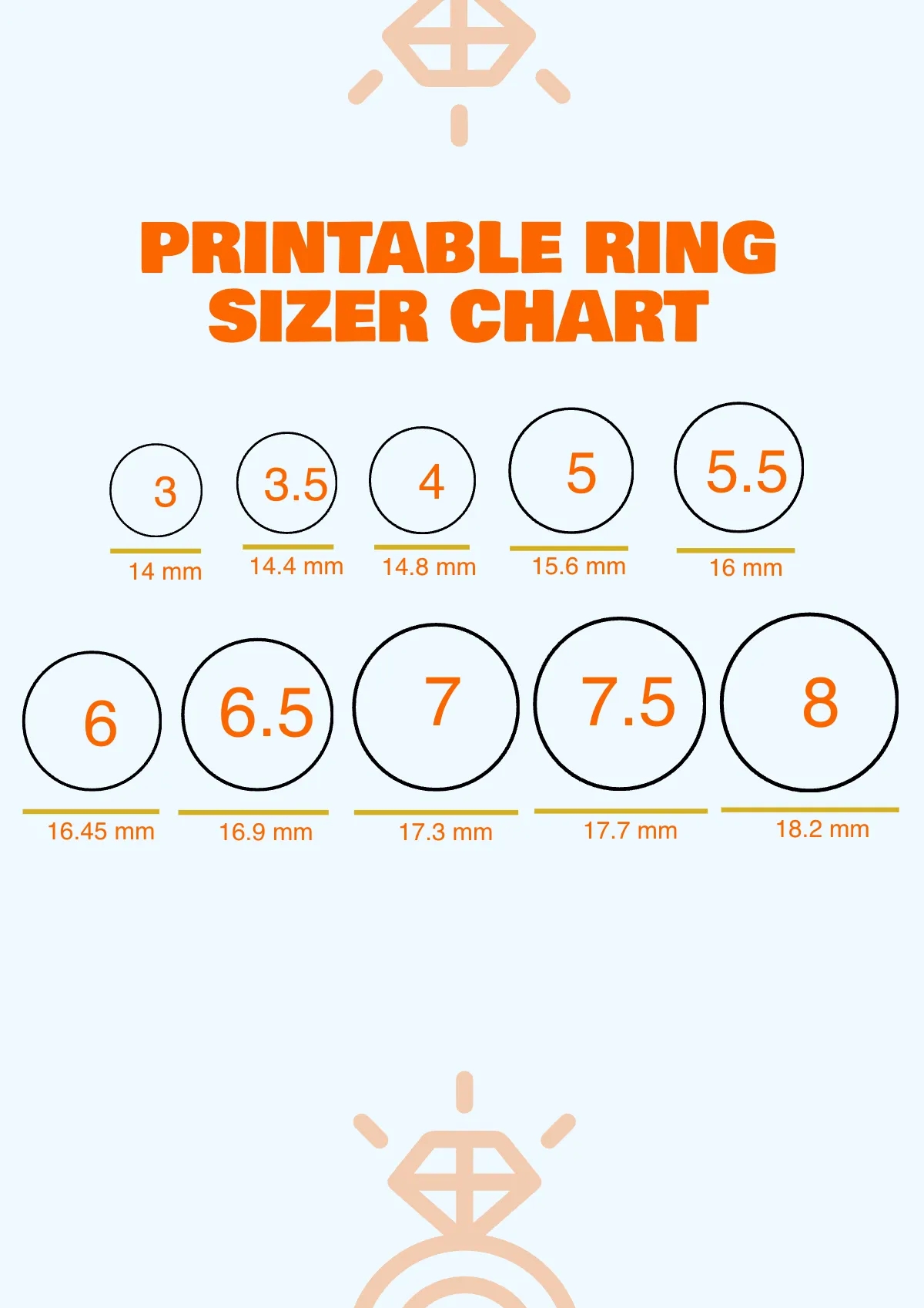 Free Personal Printable Ring Sizer Chart Template To Edit Online