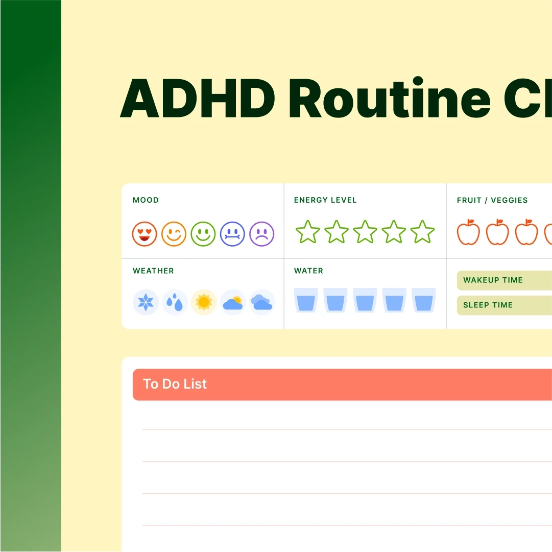 Free Printable ADHD Routine Charts Track Your Mood Energy And Habits