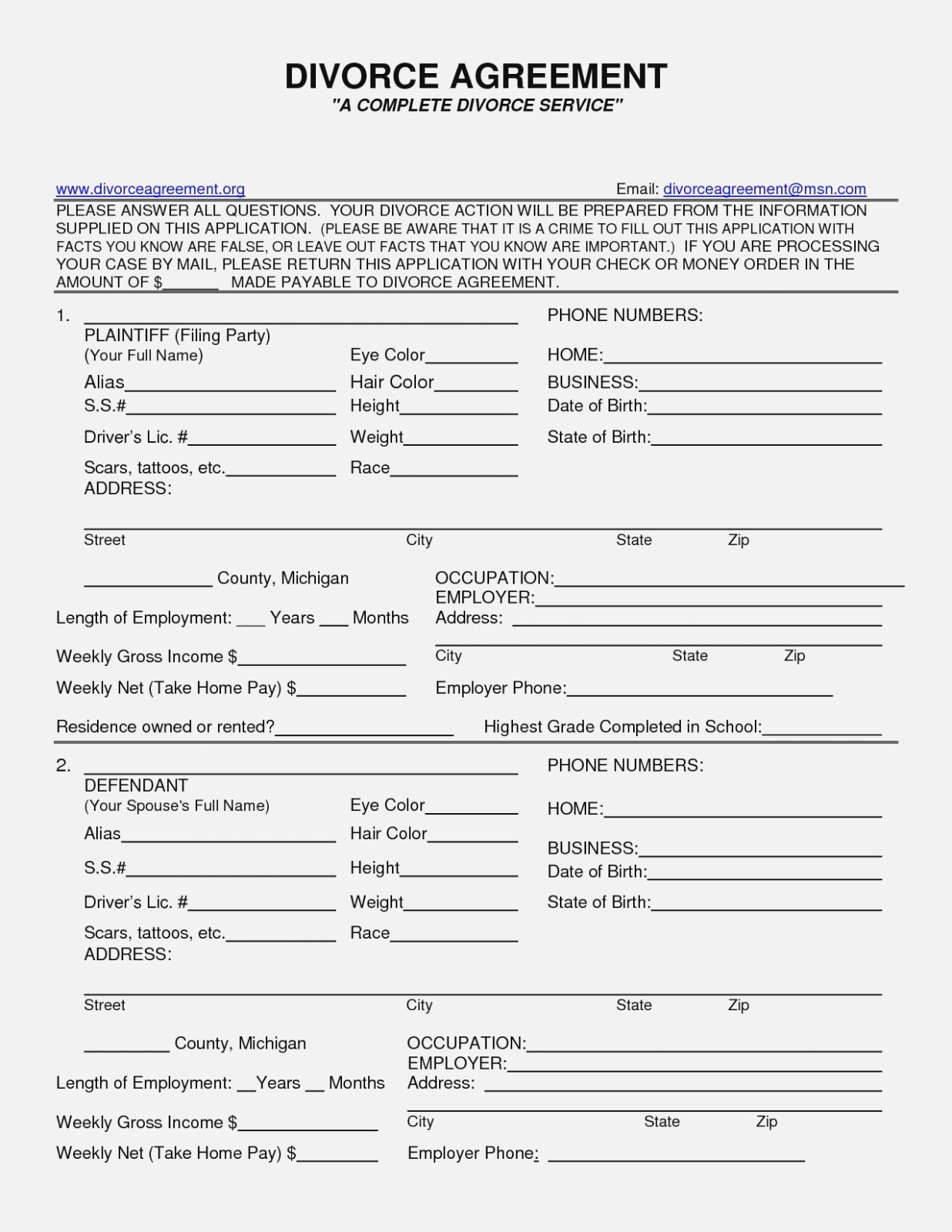 Free Printable Arkansas Divorce Forms Worksheets Library