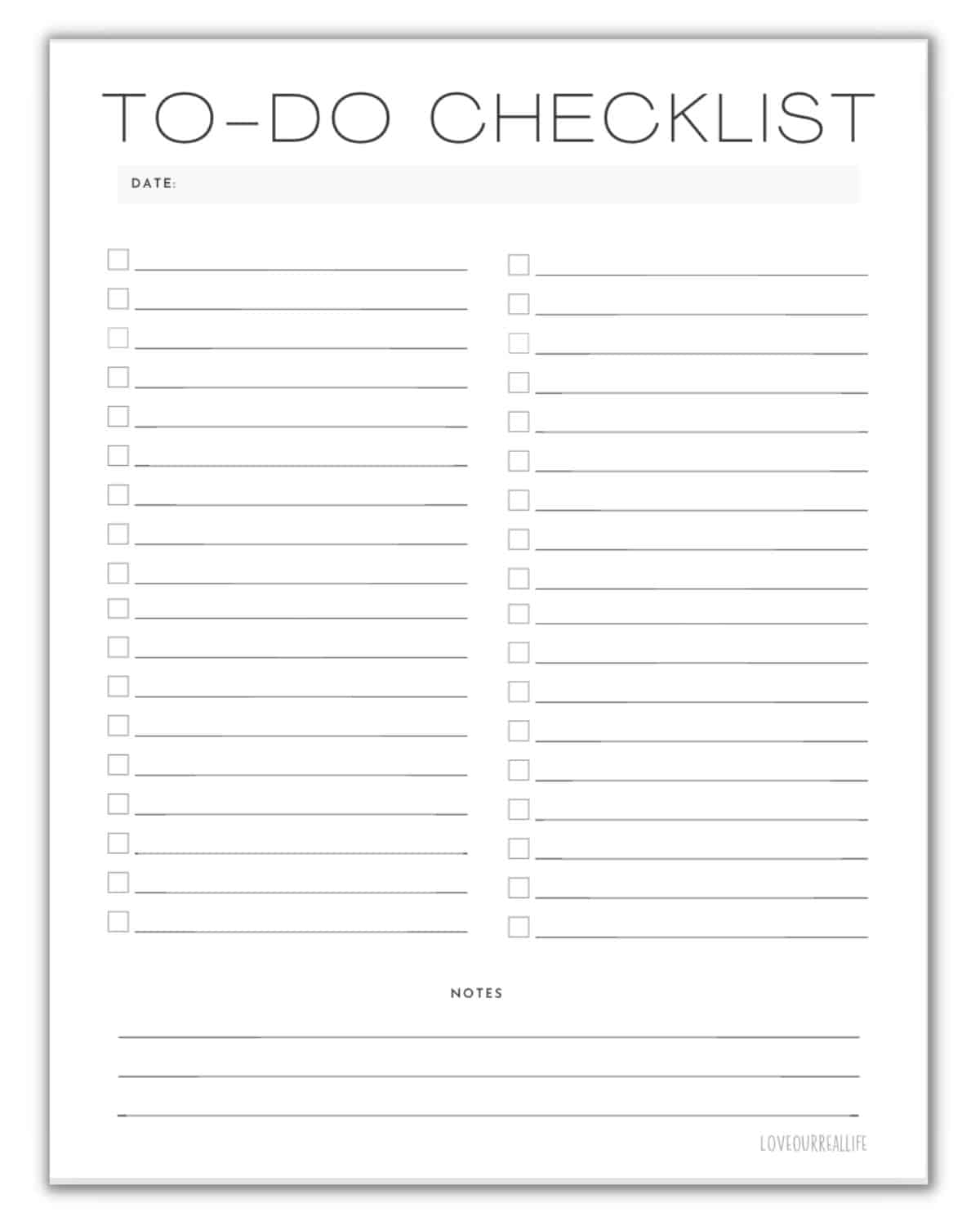 free printable to do checklist