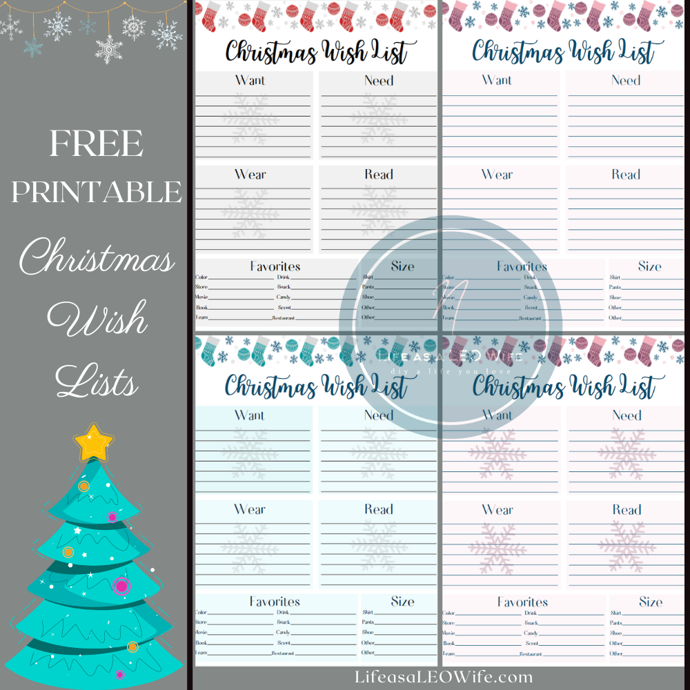 free printable christmas wish list