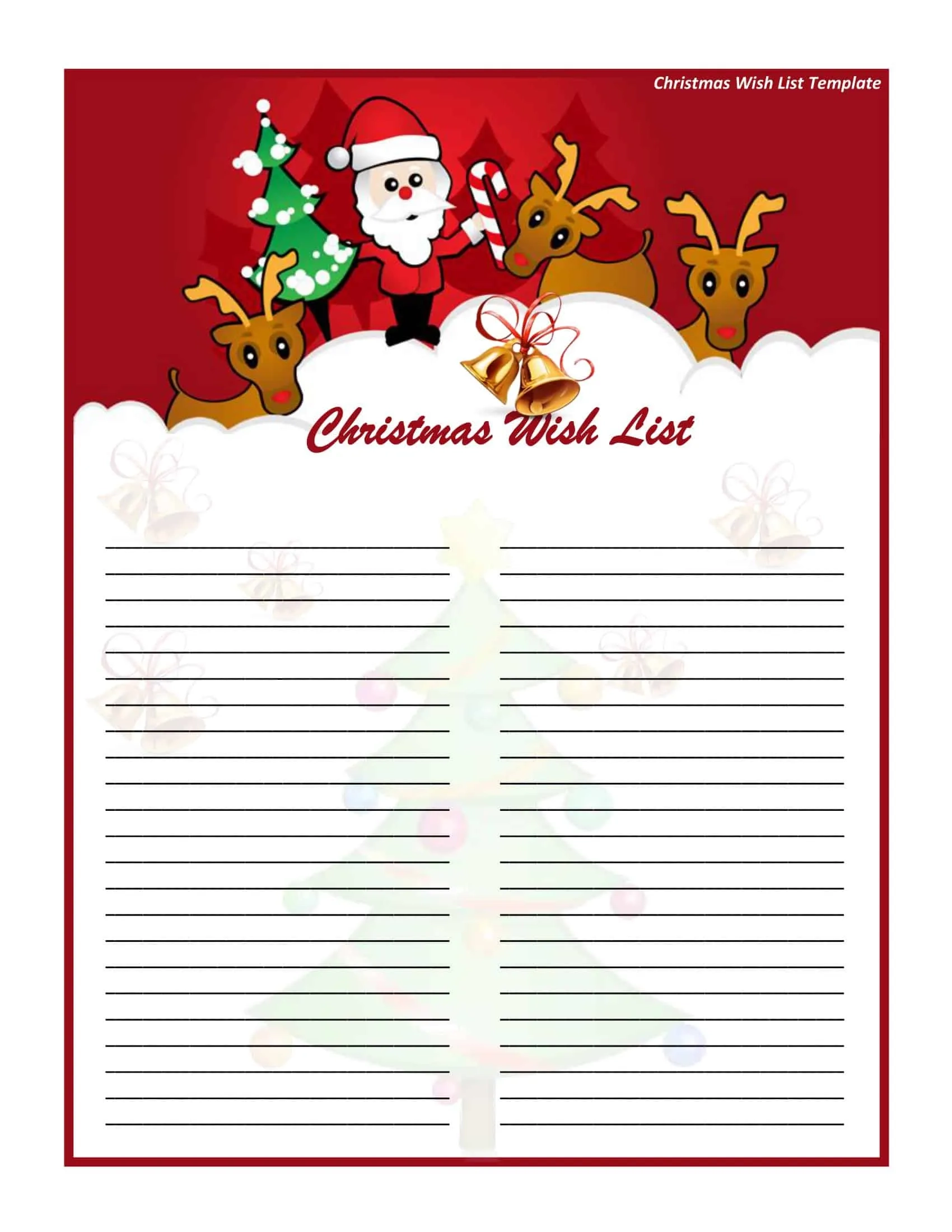 Free Printable Christmas Wish List Templates PDF Word Excel 