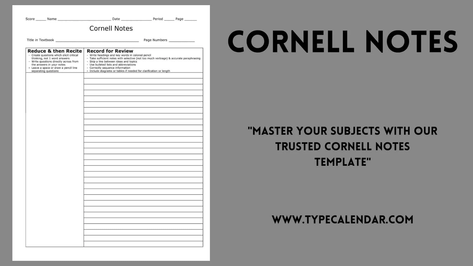 cornell notes template word
