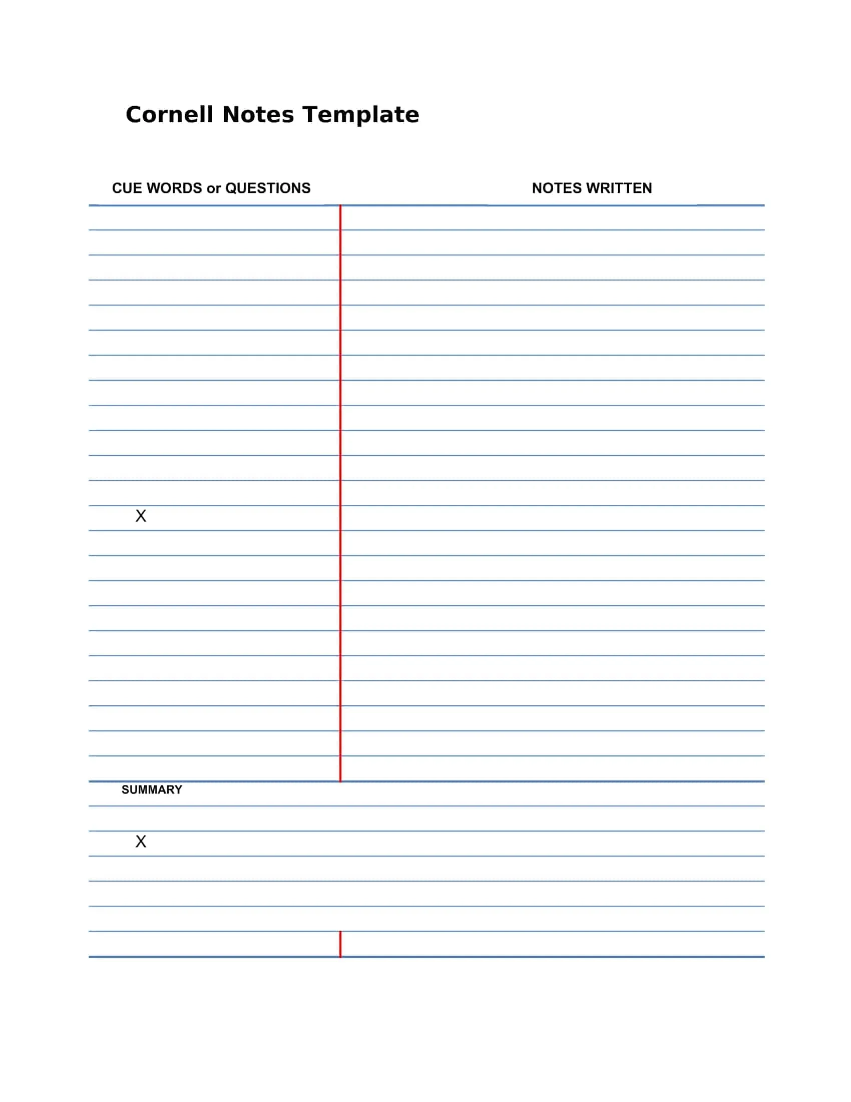 google docs cornell notes template