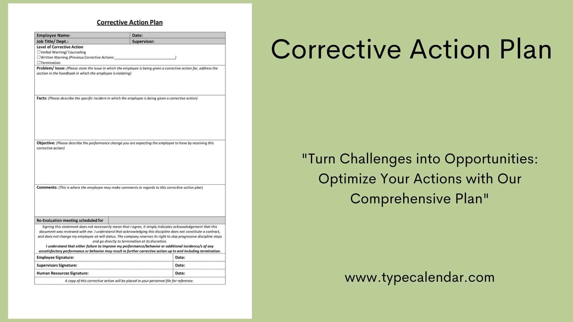 Free Printable Corrective Action Plan Templates PDF Word Excel 