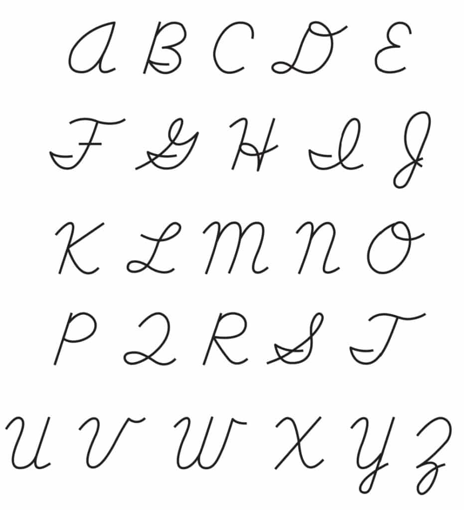 Free Printable Cursive Capital Letters Set
