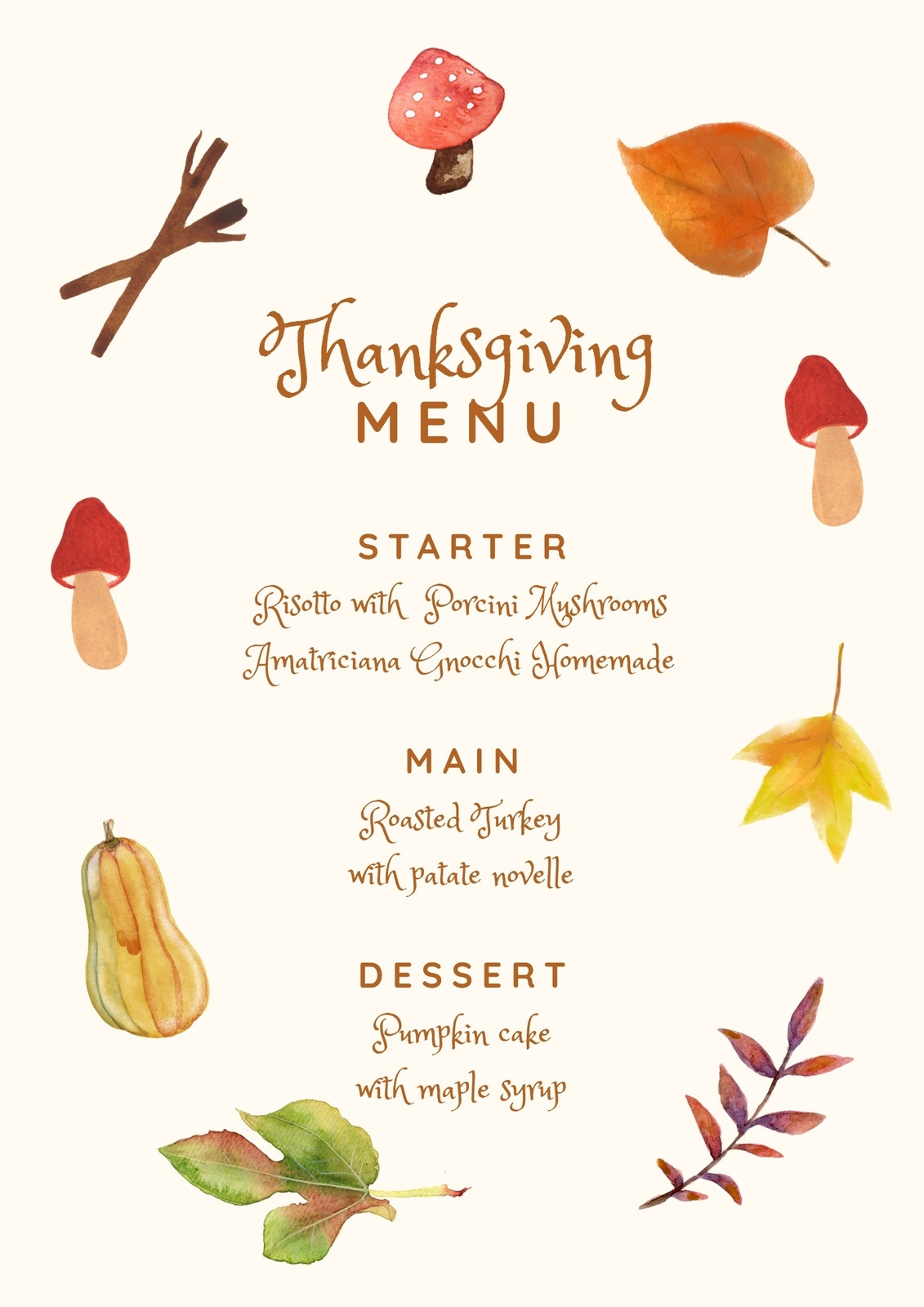 Free Printable Customizable Thanksgiving Menu Templates Canva