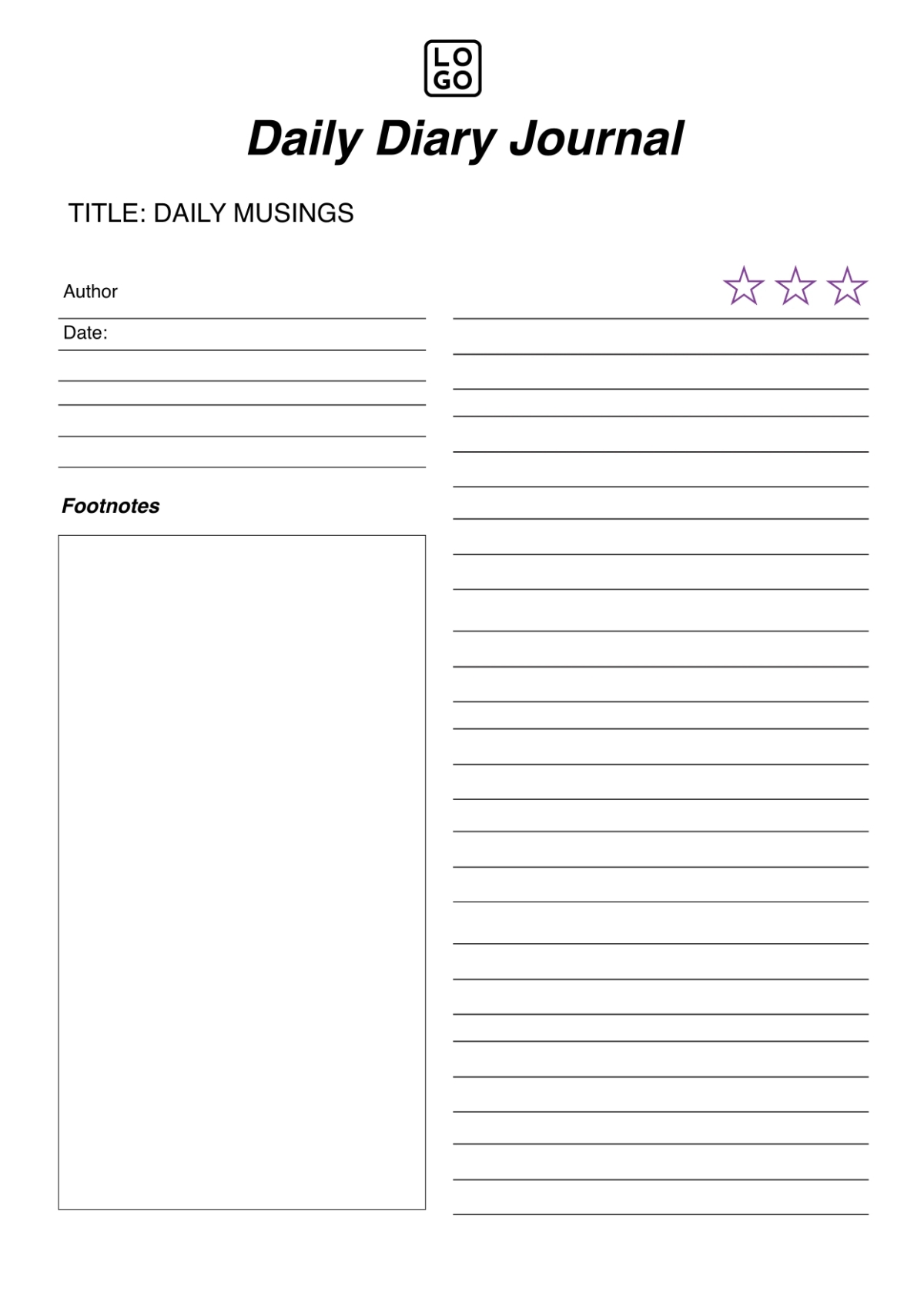 Free Printable Diary Templates To Customize Online