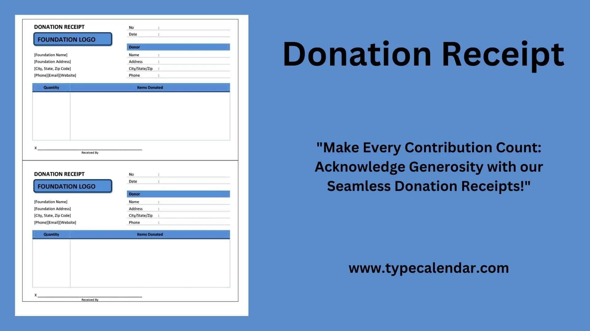 Free Printable Donation Receipt Templates PDF Word Excel 