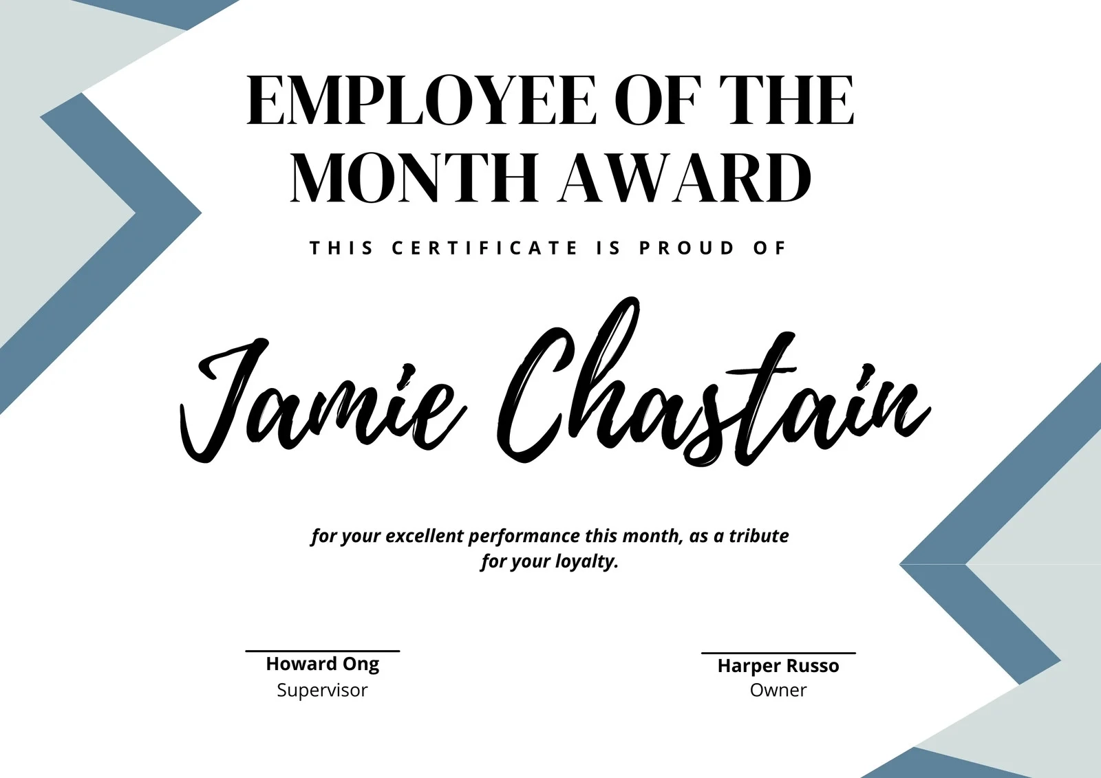 Free Printable Employee Of The Month Certificate Templates Canva