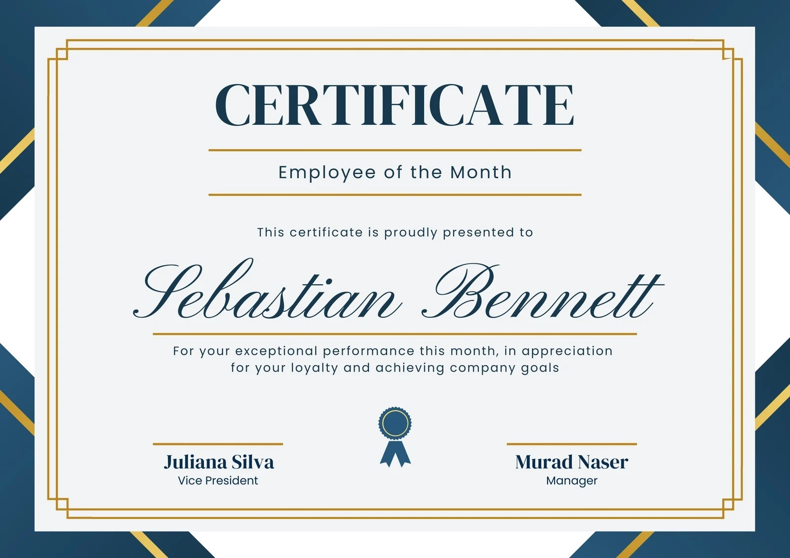 Free Printable Employee Of The Month Certificate Templates Canva