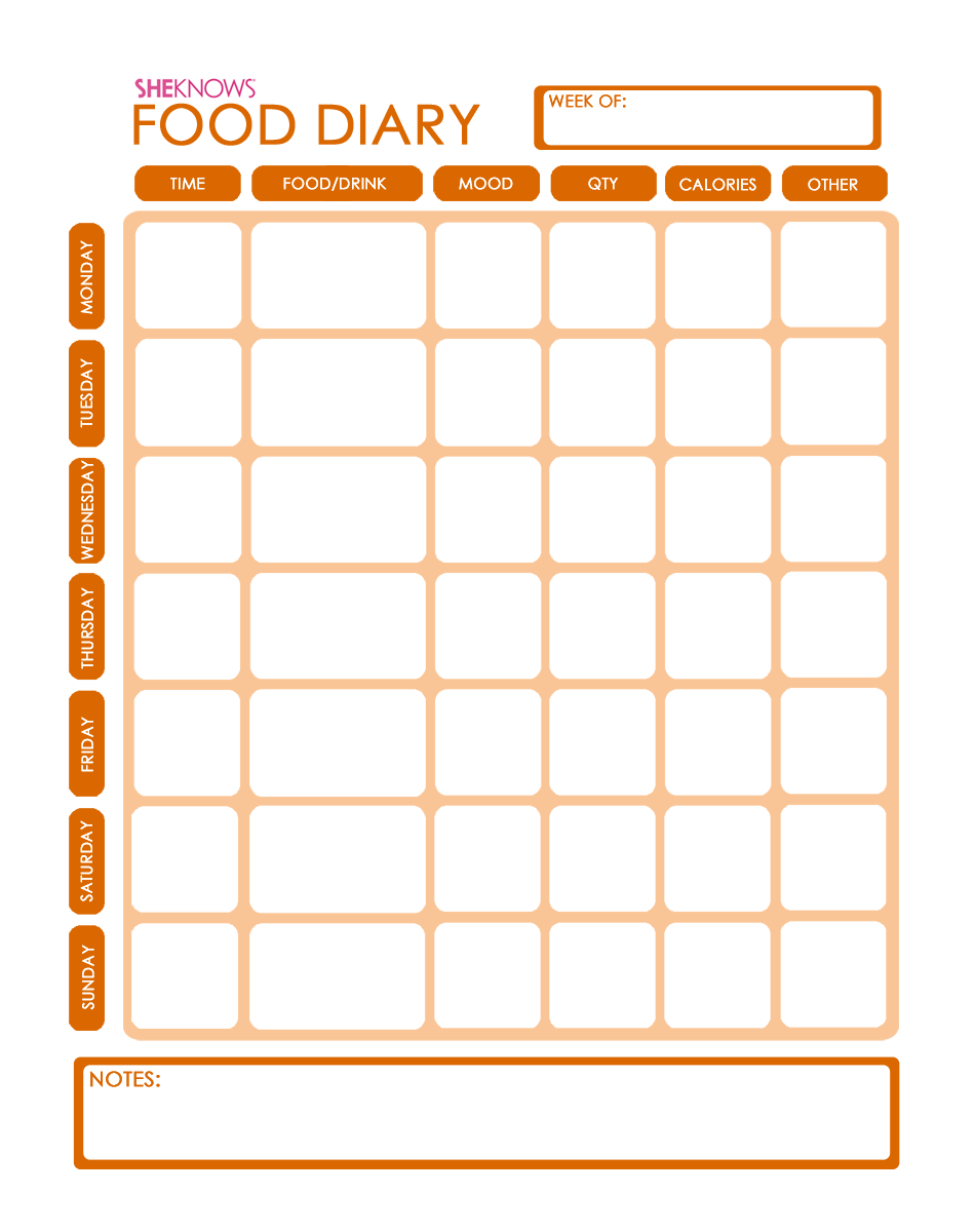 free printable food journal