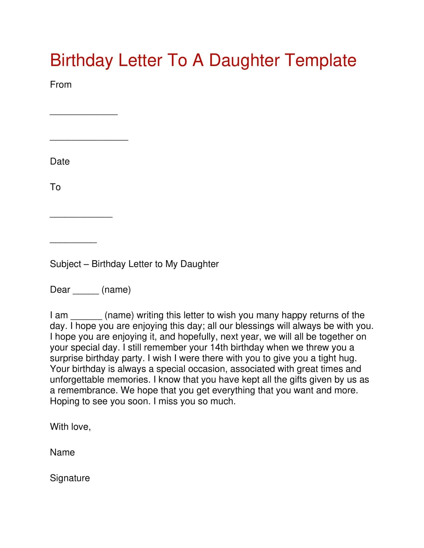 Free Printable Happy Birthday Letter Templates To Boyfriend Best Friend 