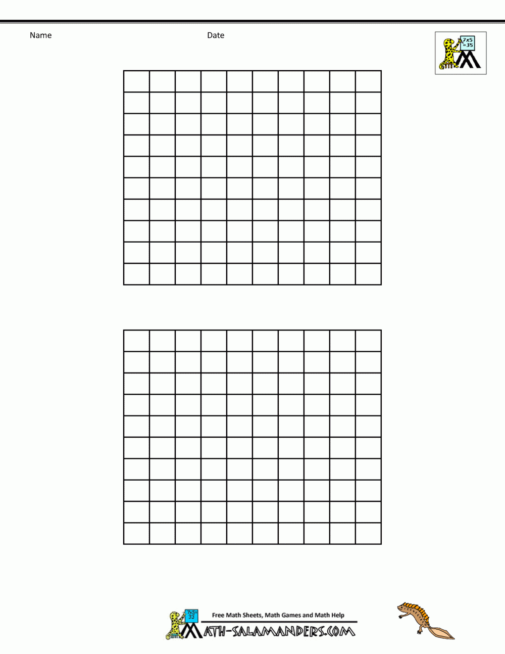 blank 100 chart free printable