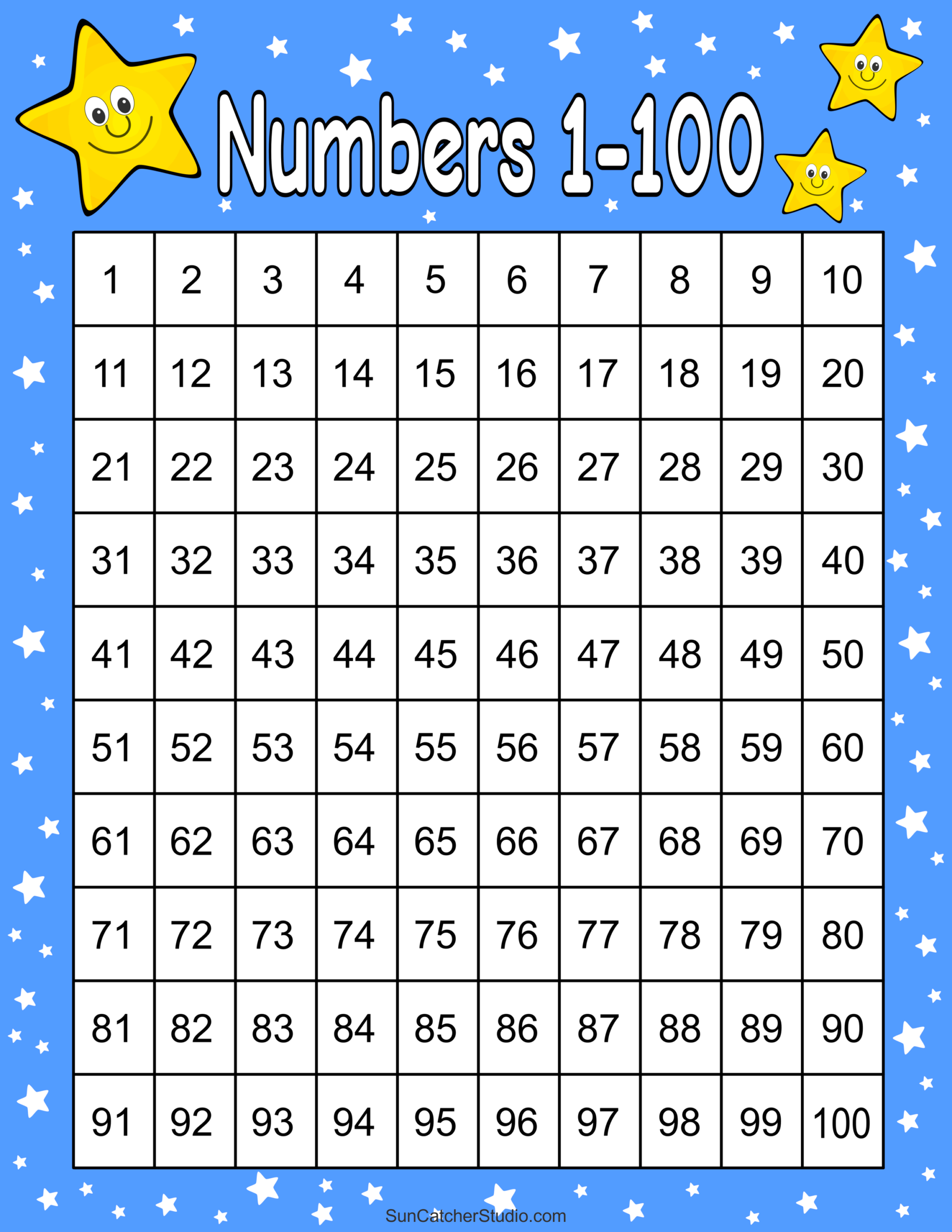 number chart 1 100 printable