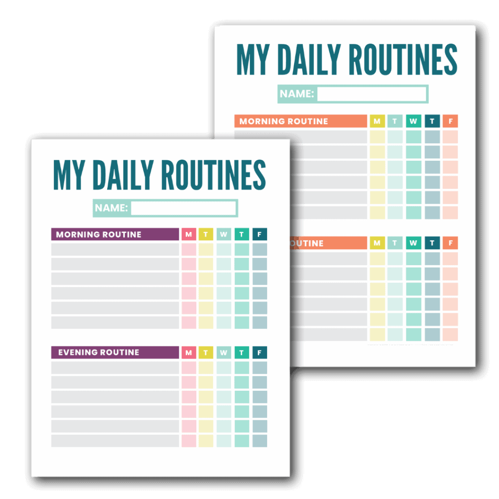 free editable morning routine chart