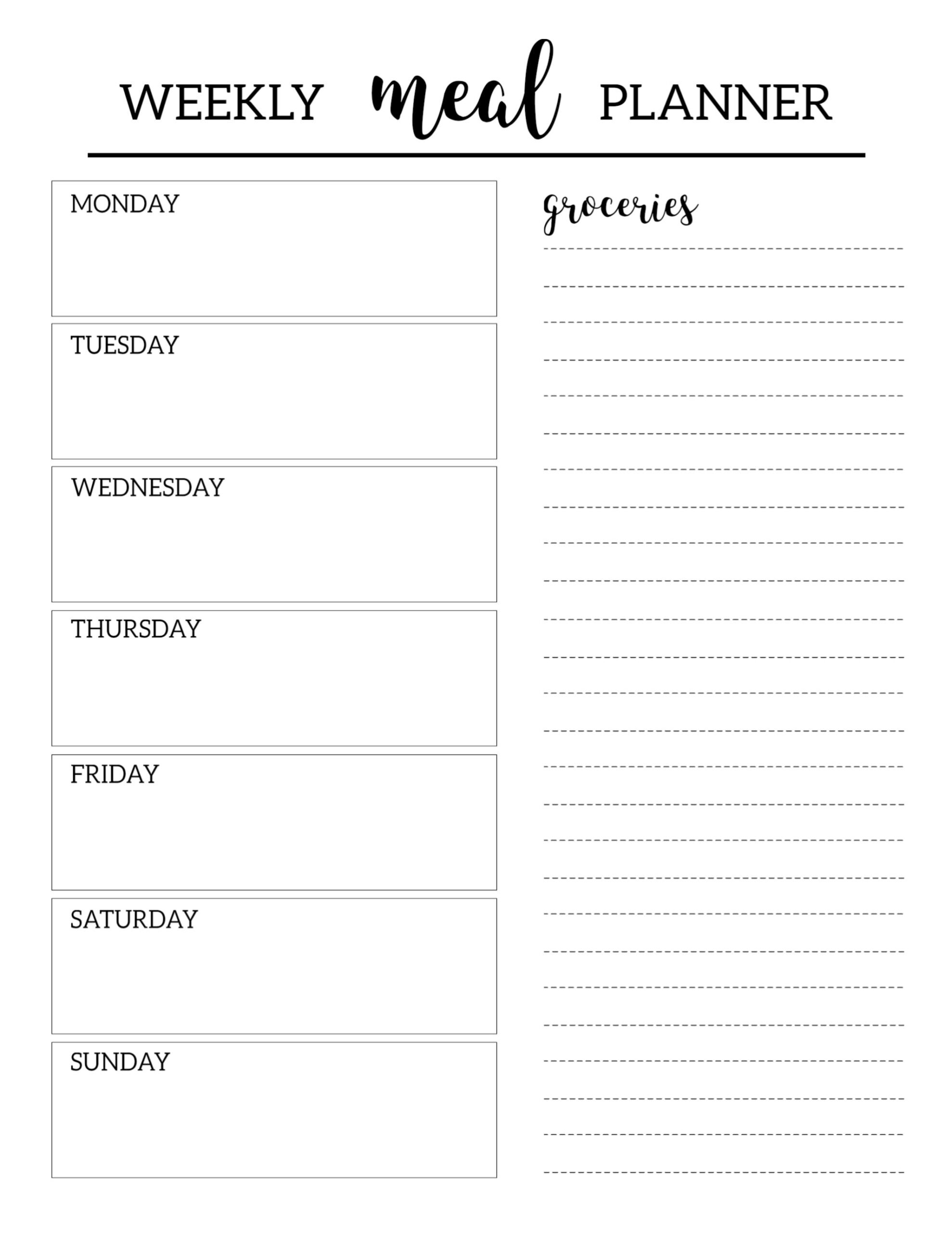 meal planning template free