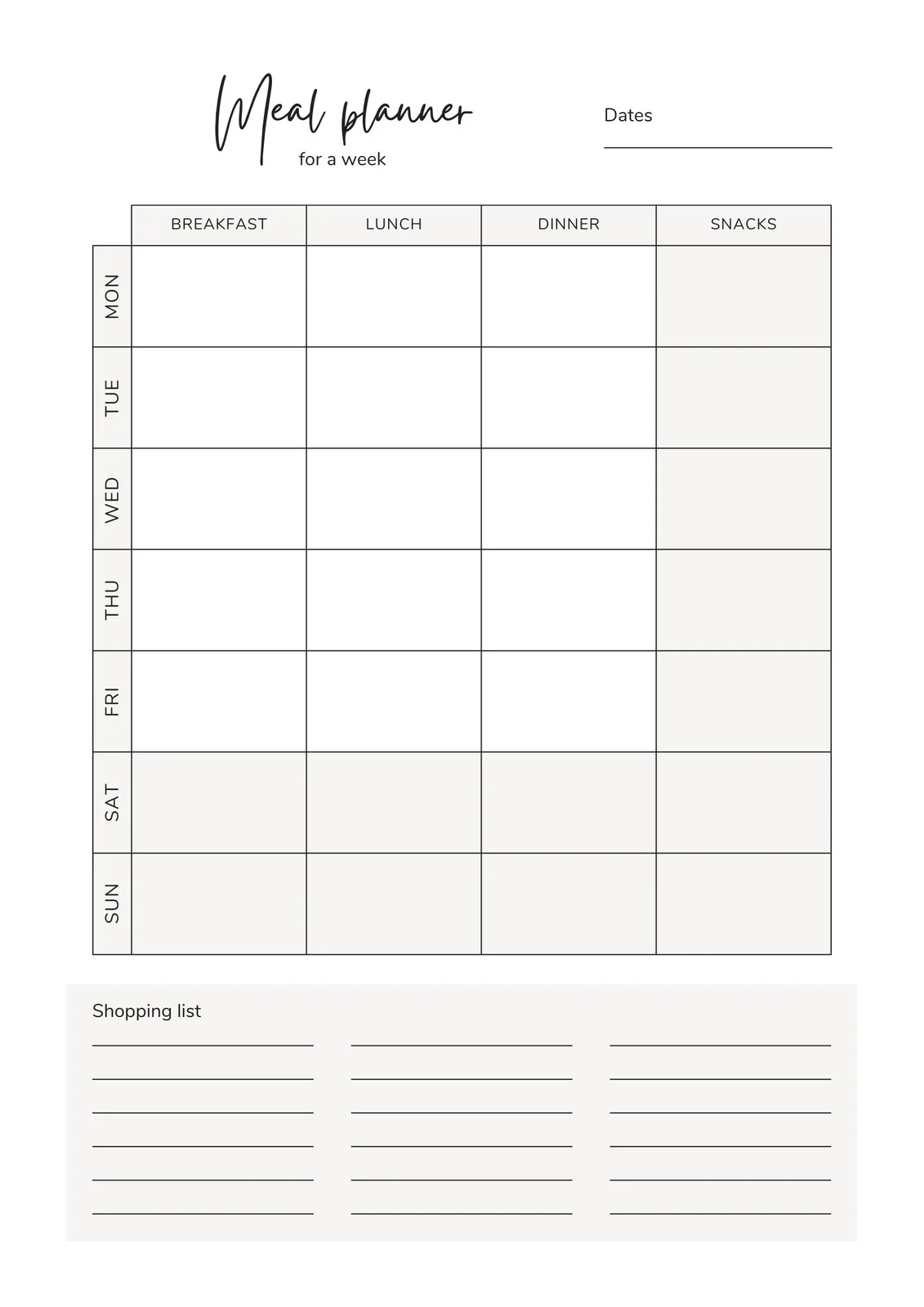 Free Printable Meal Planner Templates To Edit Online Canva