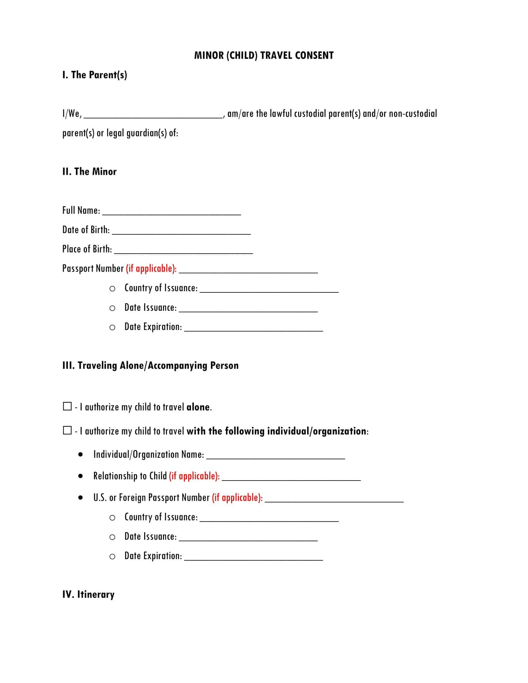printable child travel consent form