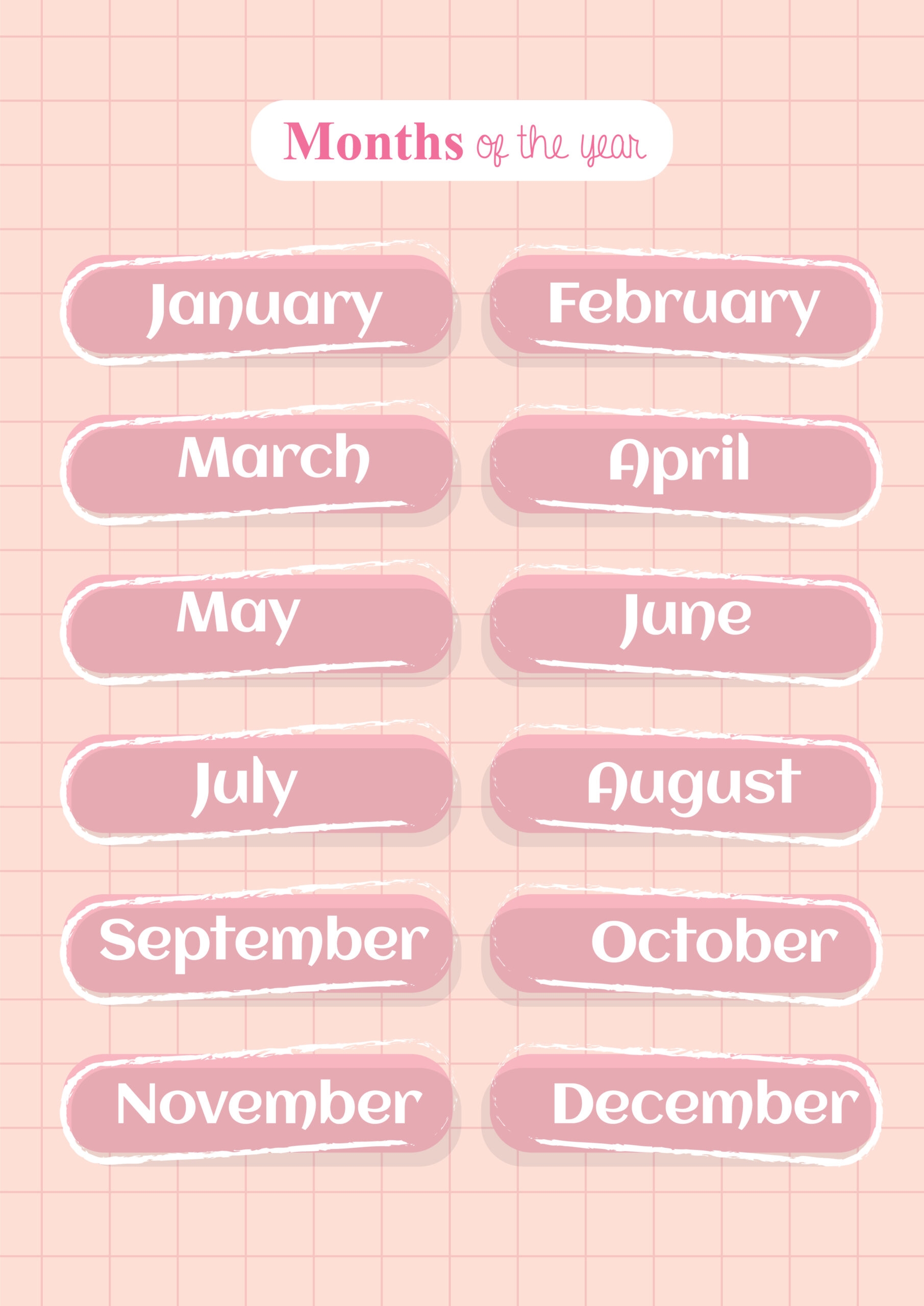 Free Printable Months Of The Year Charts PDF Number Dyslexia