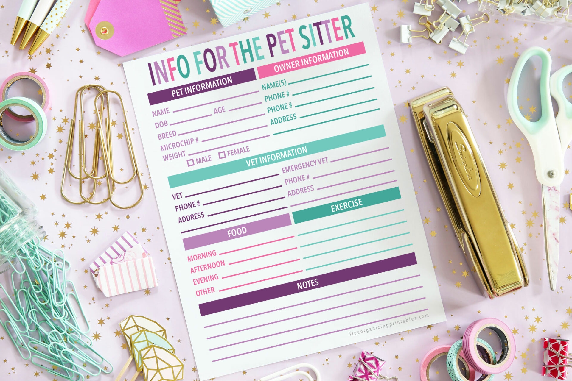 free printable pet sitter forms