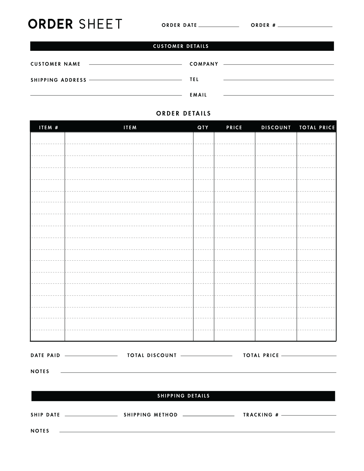 FREE Printable Purchase Order Template World Of Printables