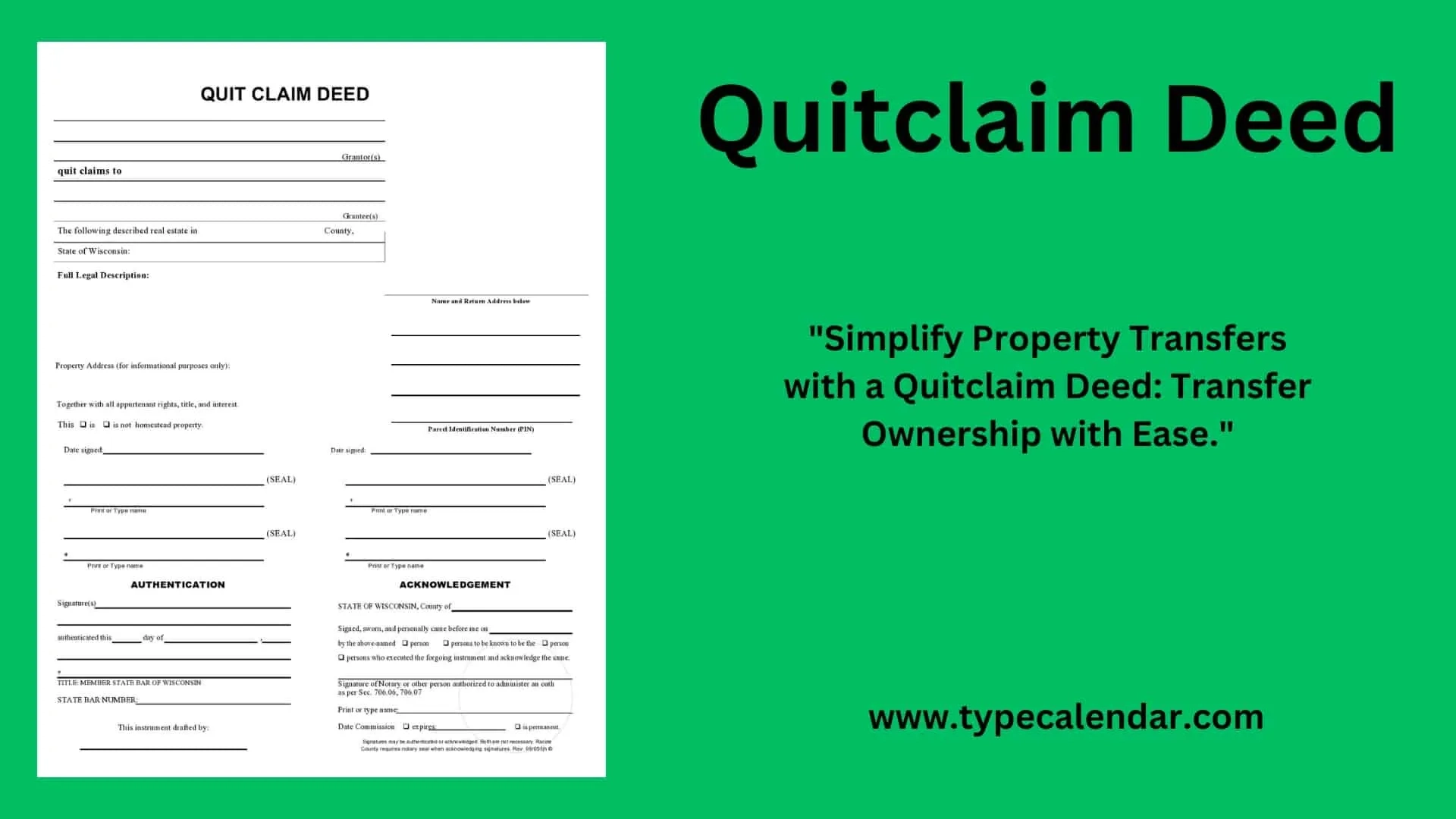 free printable quit claim form