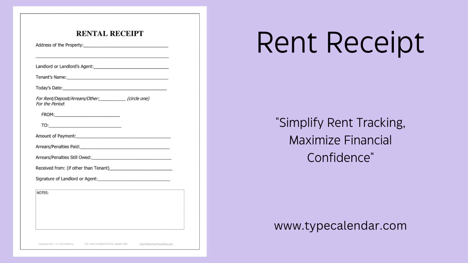 free rent receipt template word