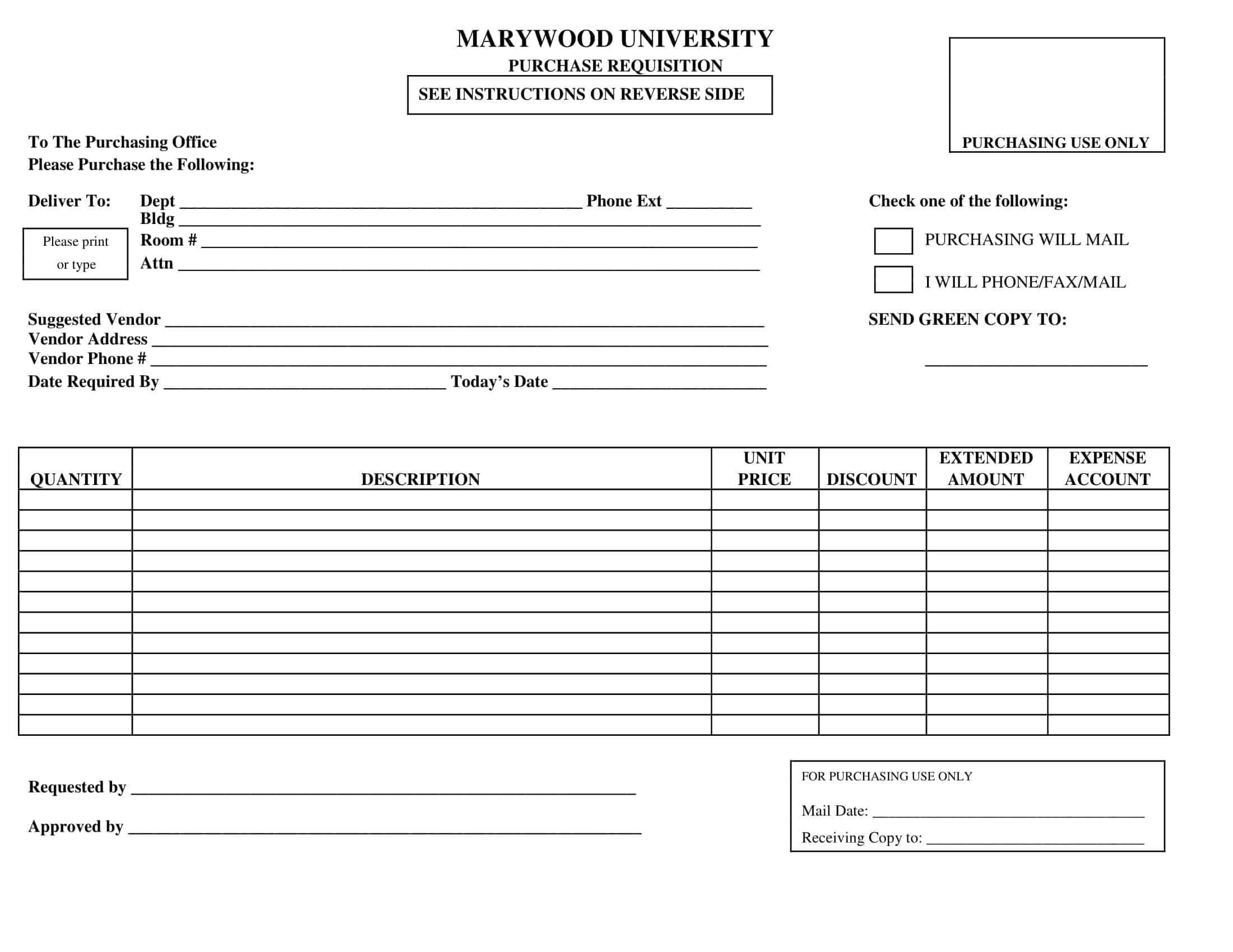 Free Printable Requisition Form Templates PDF Excel Recruitment