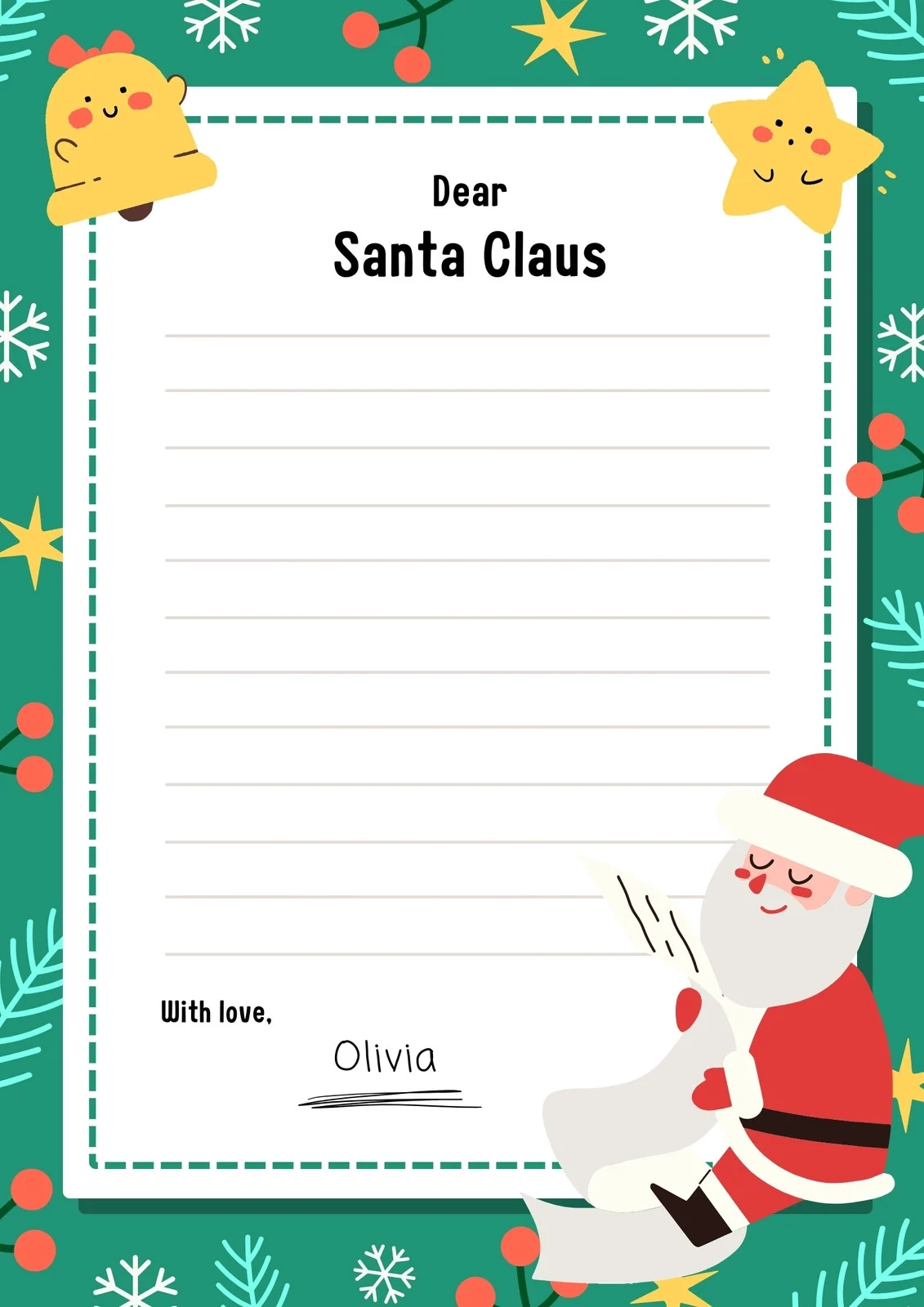 Free Printable Santa Letter Templates You Can Customize Canva