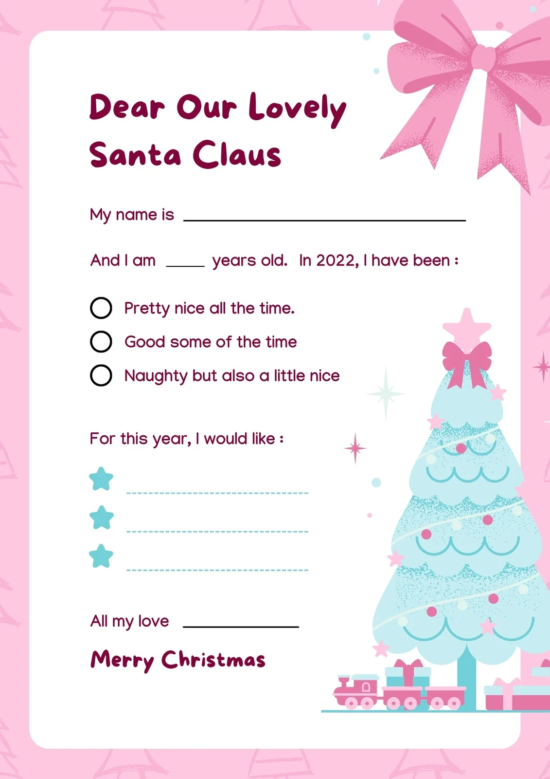 Free Printable Santa Letter Templates You Can Customize Canva