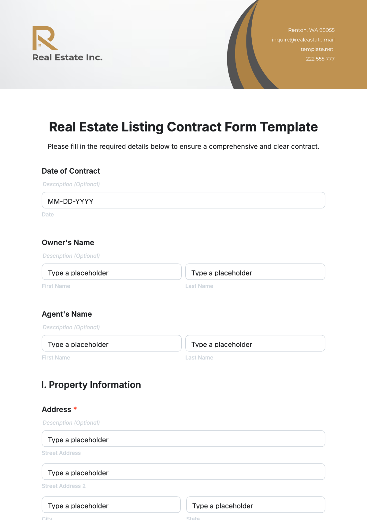 free printable real estate forms