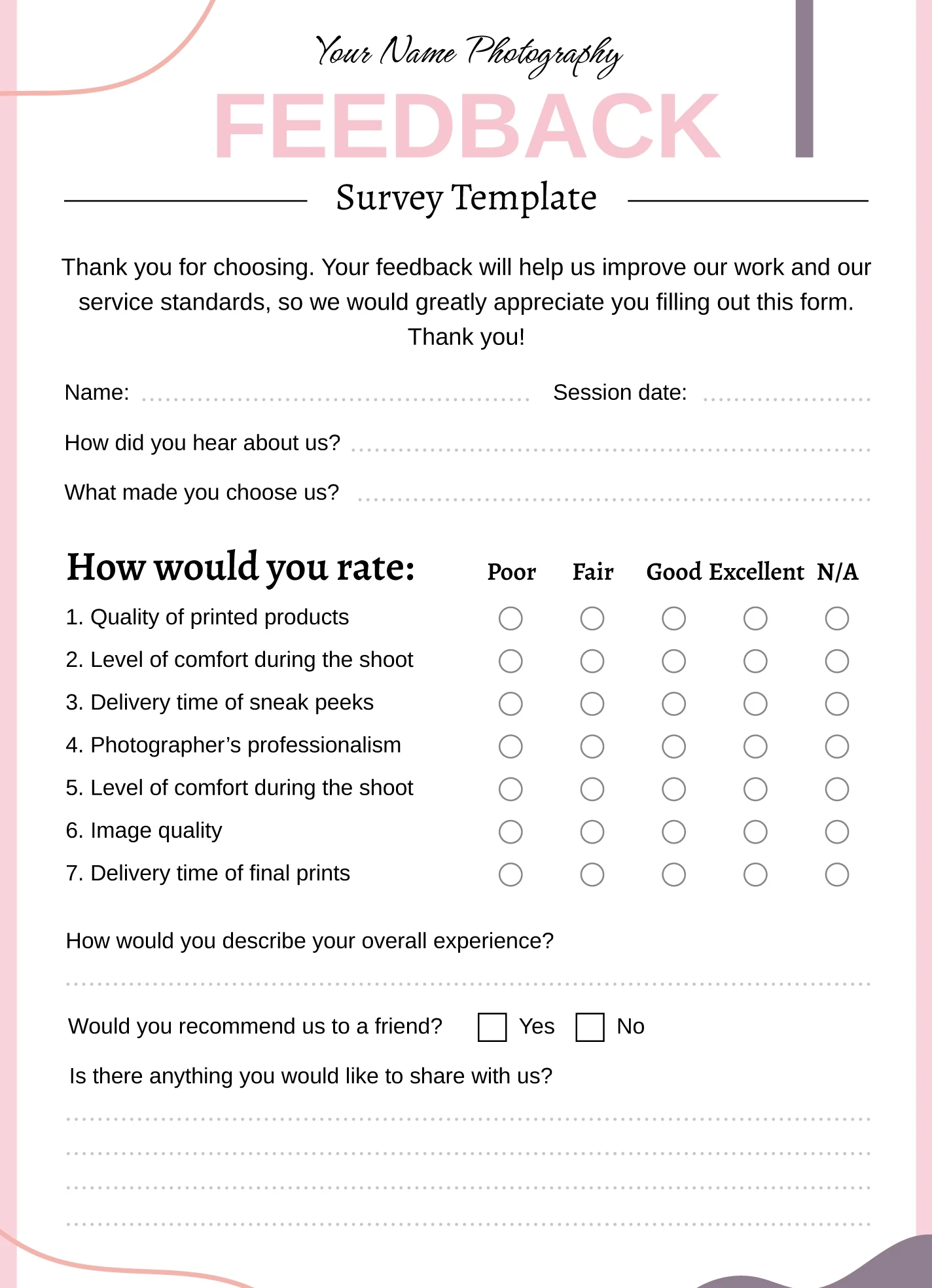survey template google docs