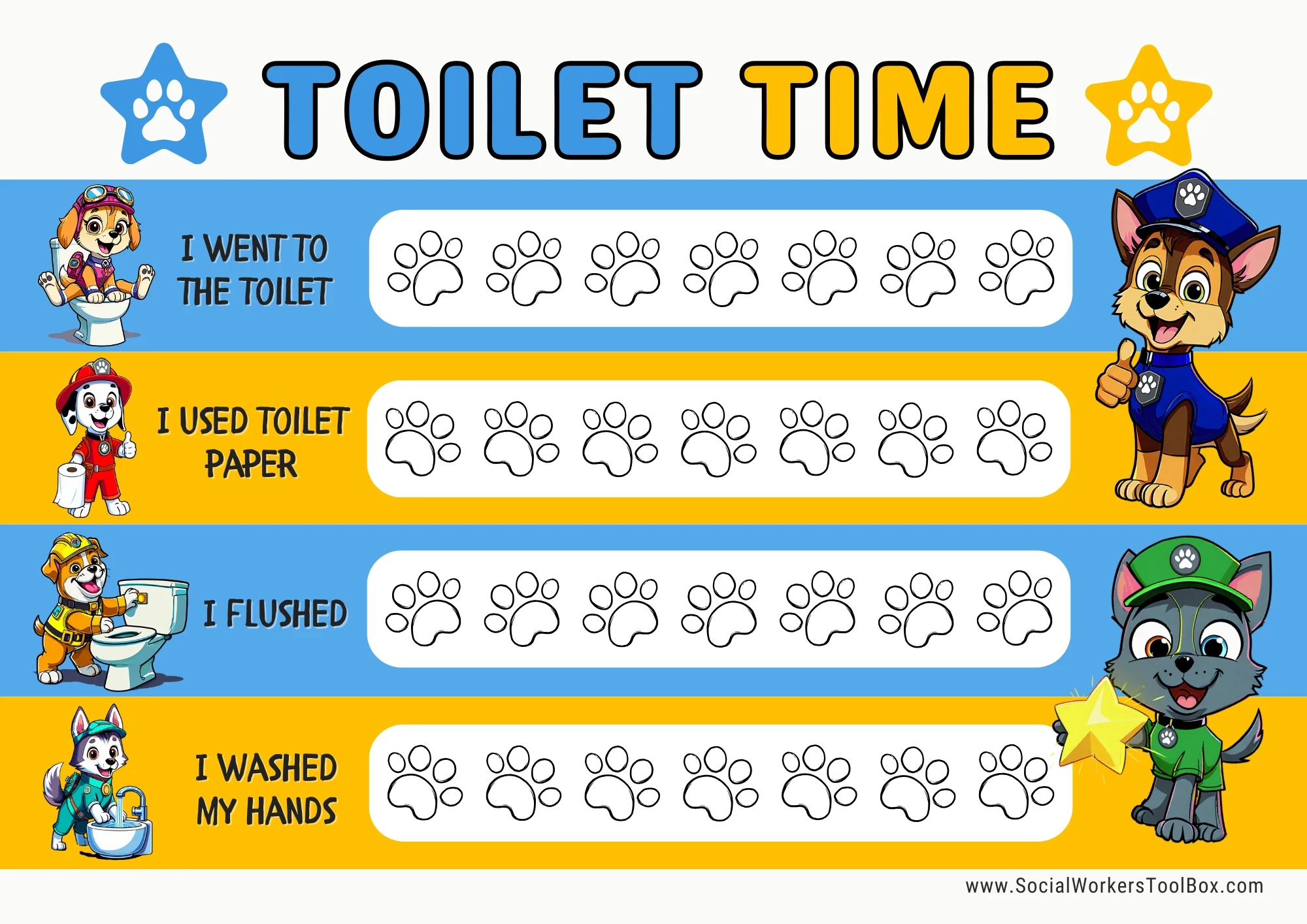 potty training chart printable