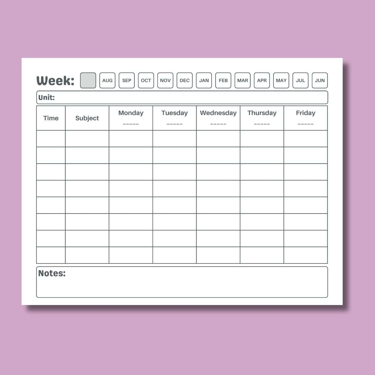 FREE Weekly Lesson Plan Template For Middle High School Teachers
