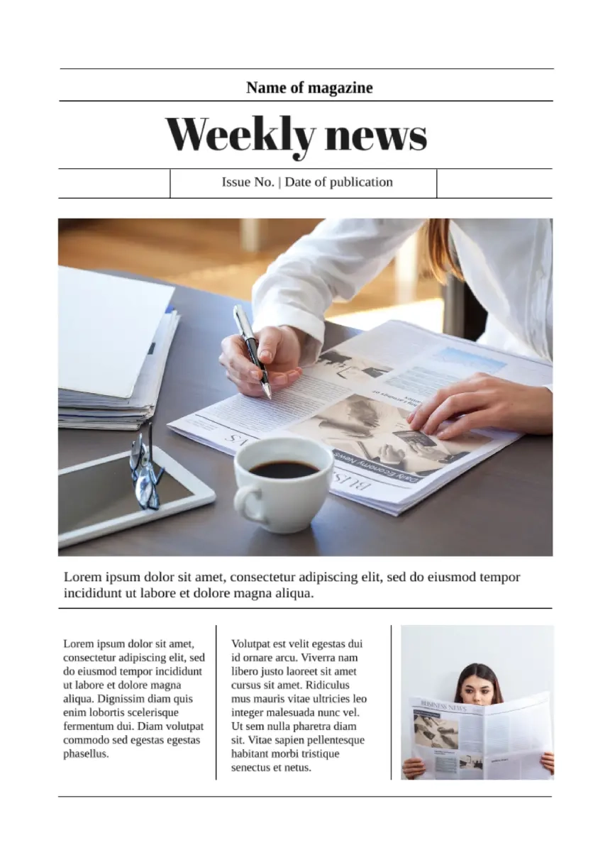 Free Weekly Newsletter Template For Google Docs