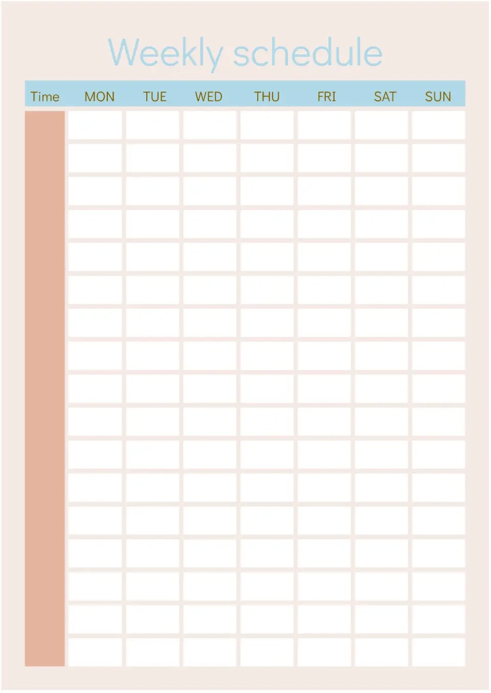 Free Weekly Schedule Template For Google Docs