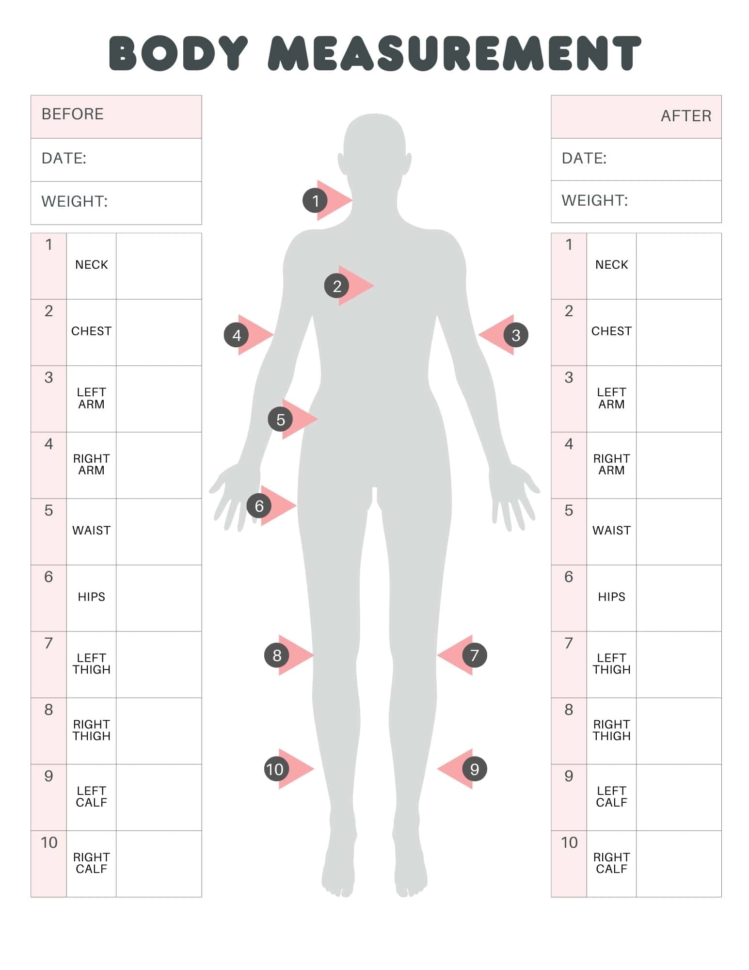 Free Weight And Measurement Trackers To Print