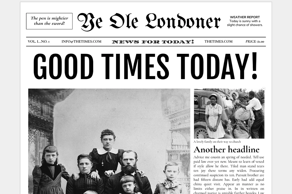 newspaper google docs template