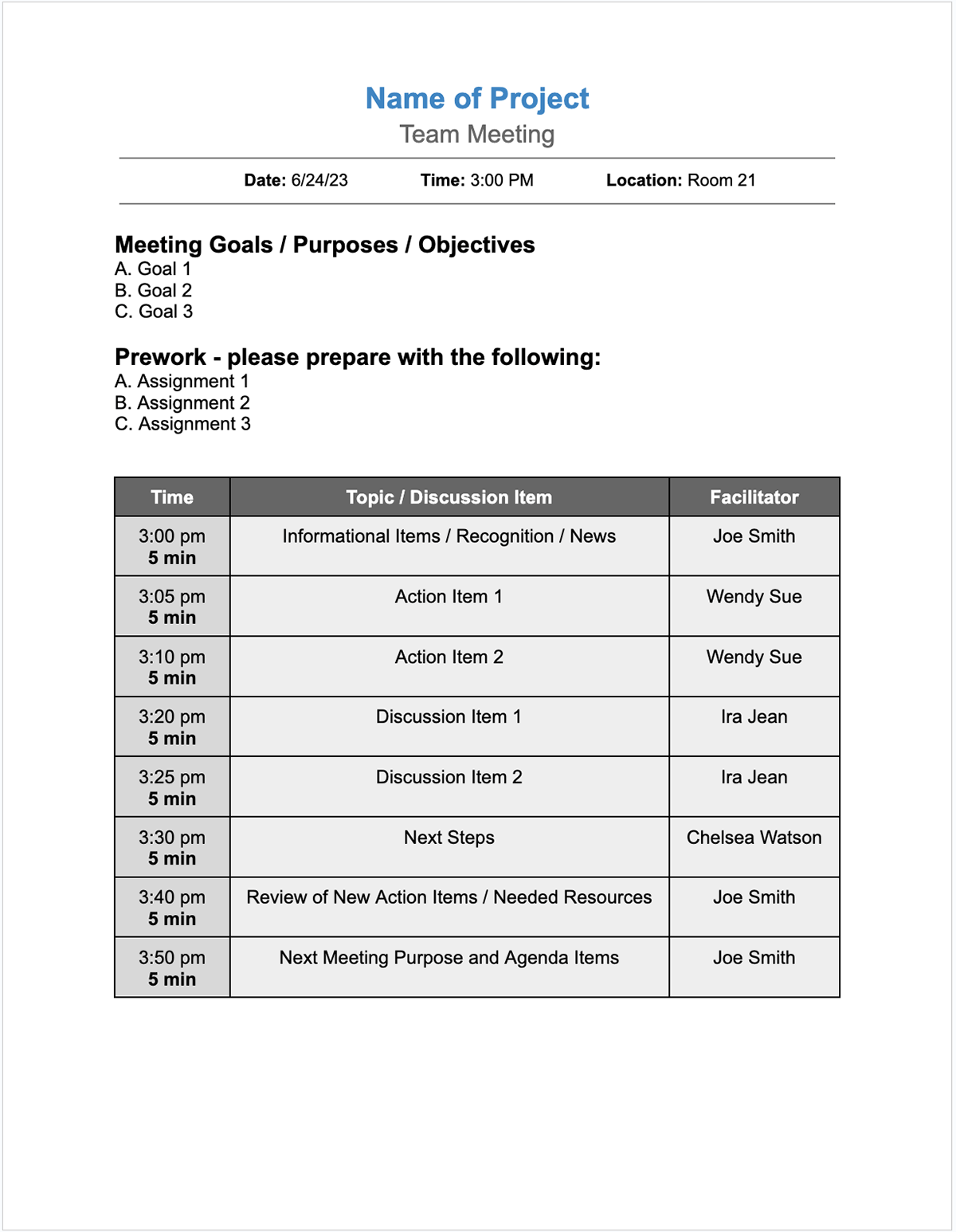 agenda template google docs