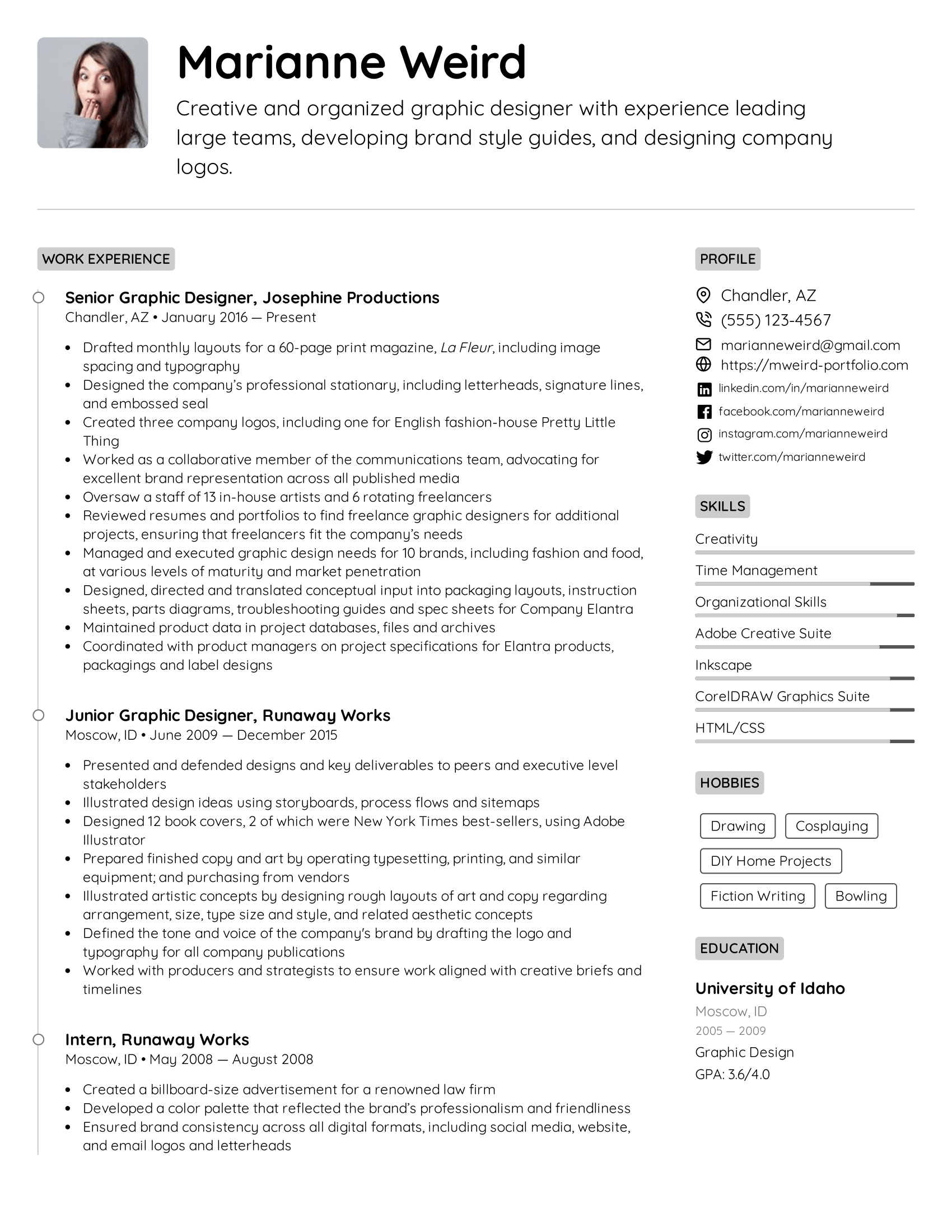 Graphic Designer Resume Example Writing Tips For 2025