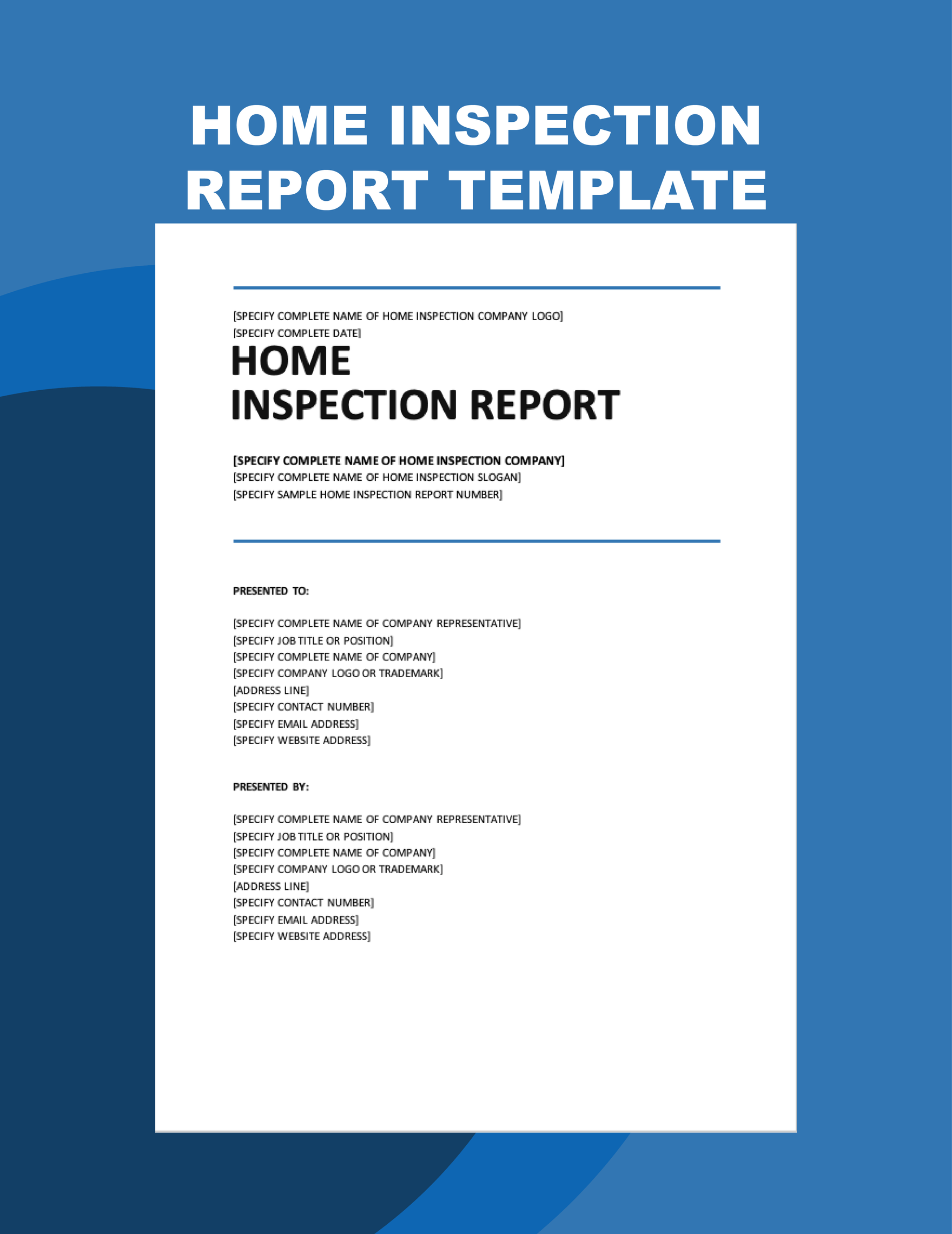 Home Inspection Report Template In Word Pages Google Docs Download Template