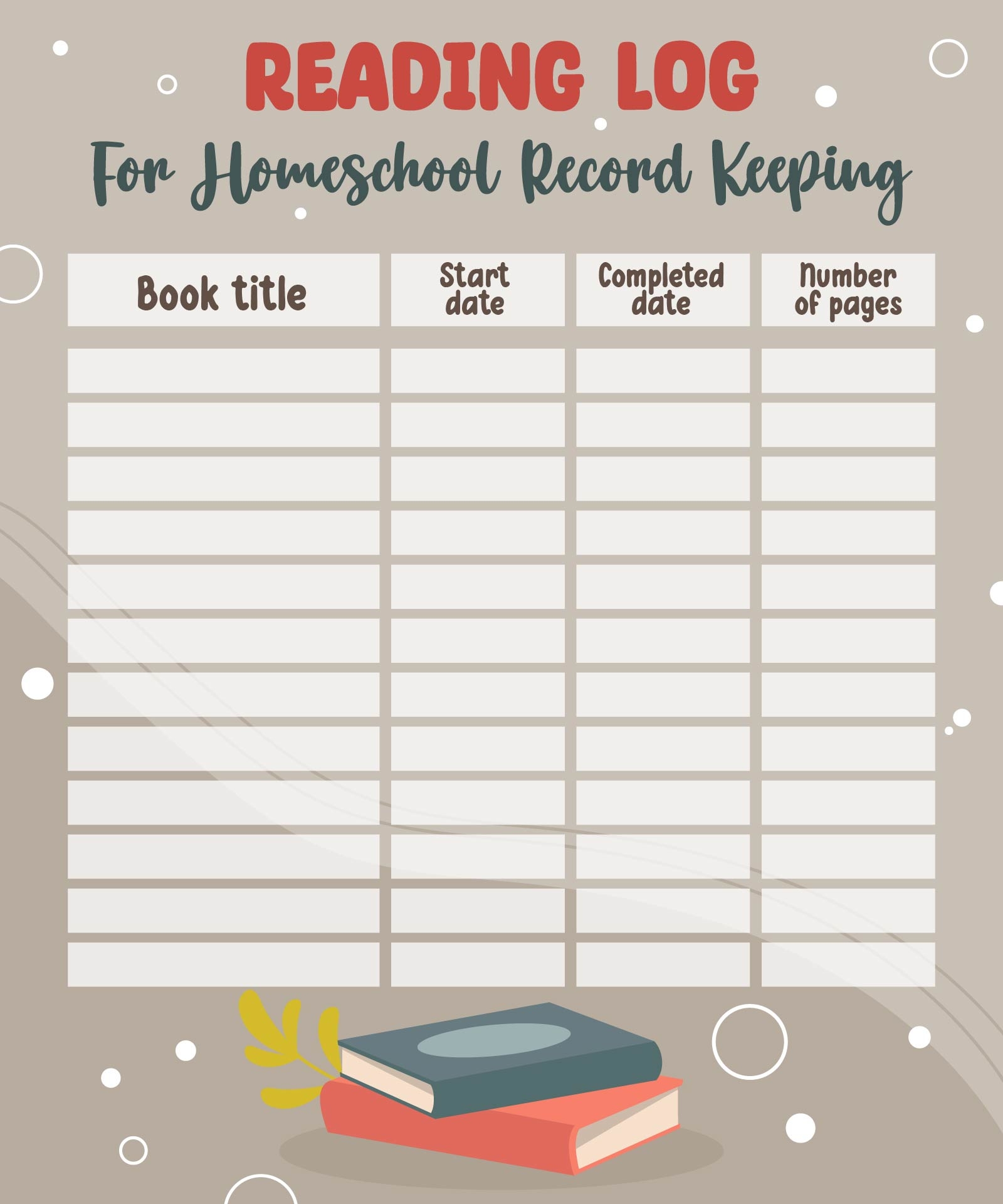 free printable homeschool record keeping forms