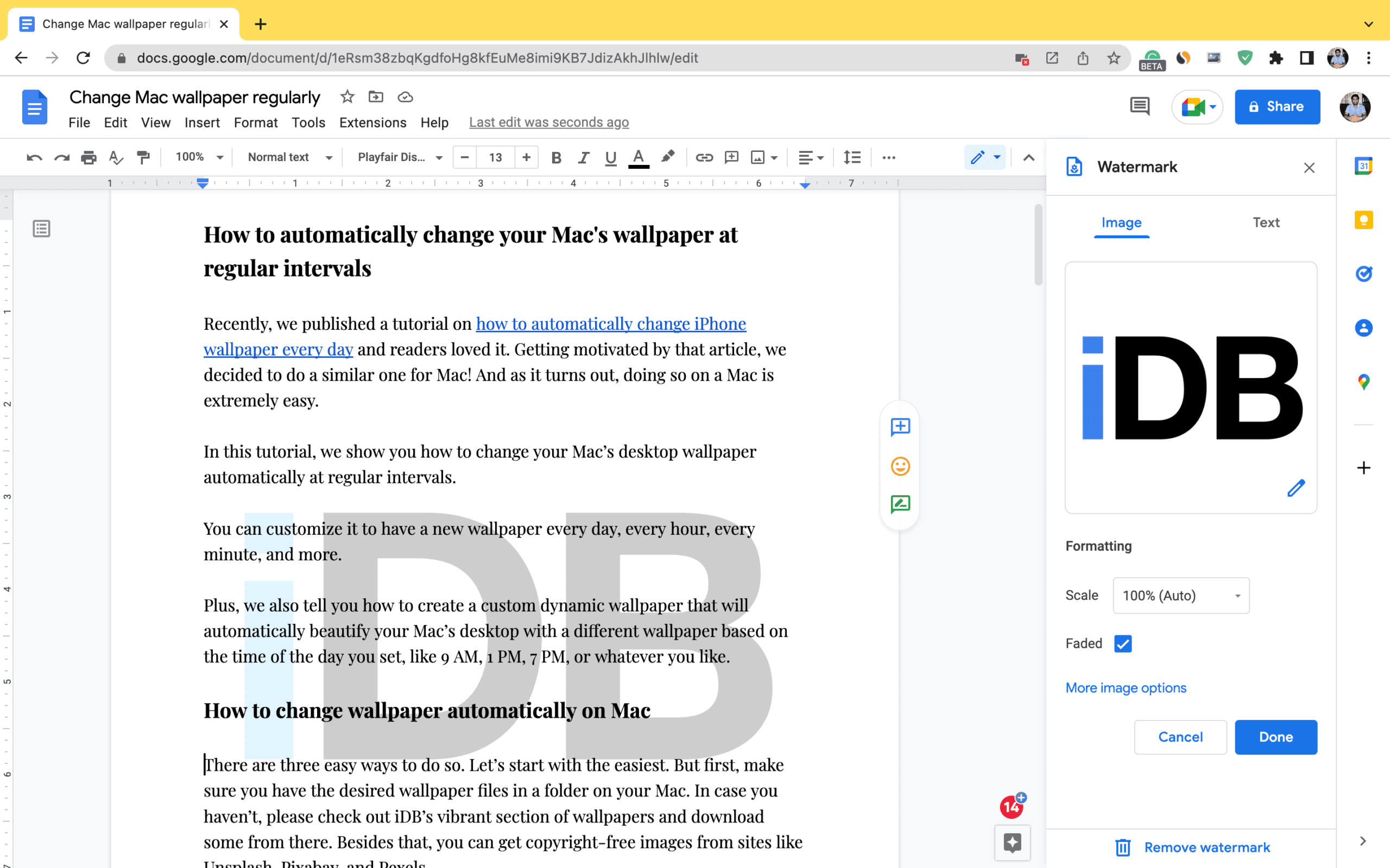 How To Add An Image Or Text Watermark In Google Docs