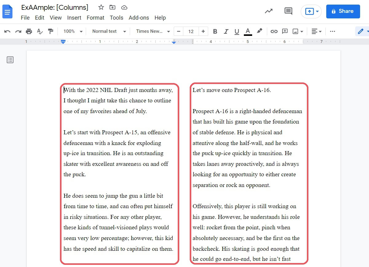 How To Create Columns In Google Docs Android Authority