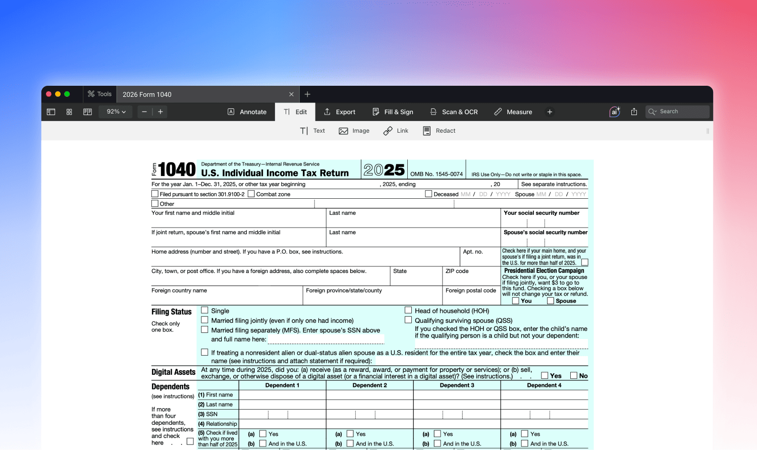 1040ez form printable