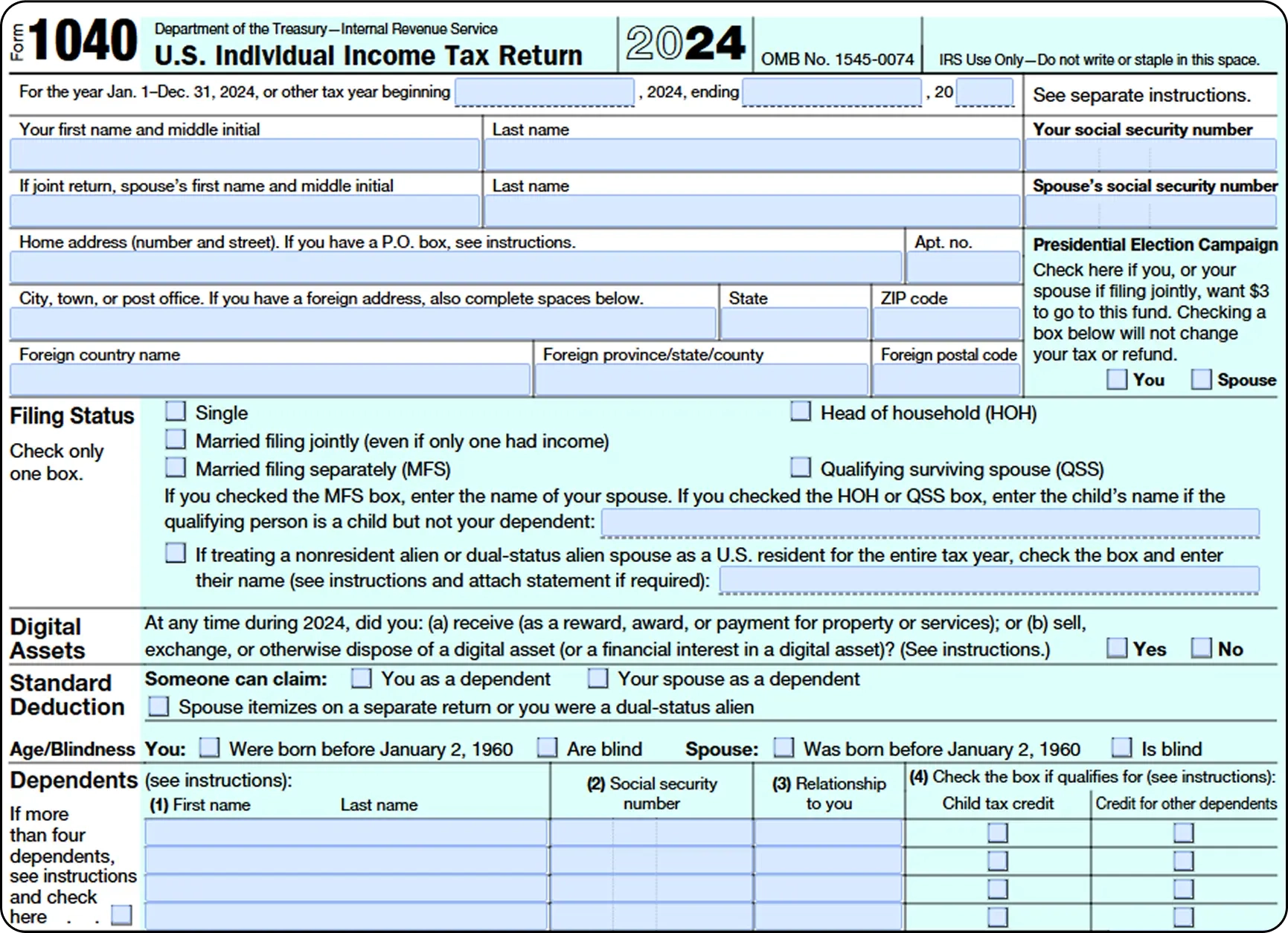 How To Fill Out 1040 For 2024 Tax Year Simple Instructions PDFLiner