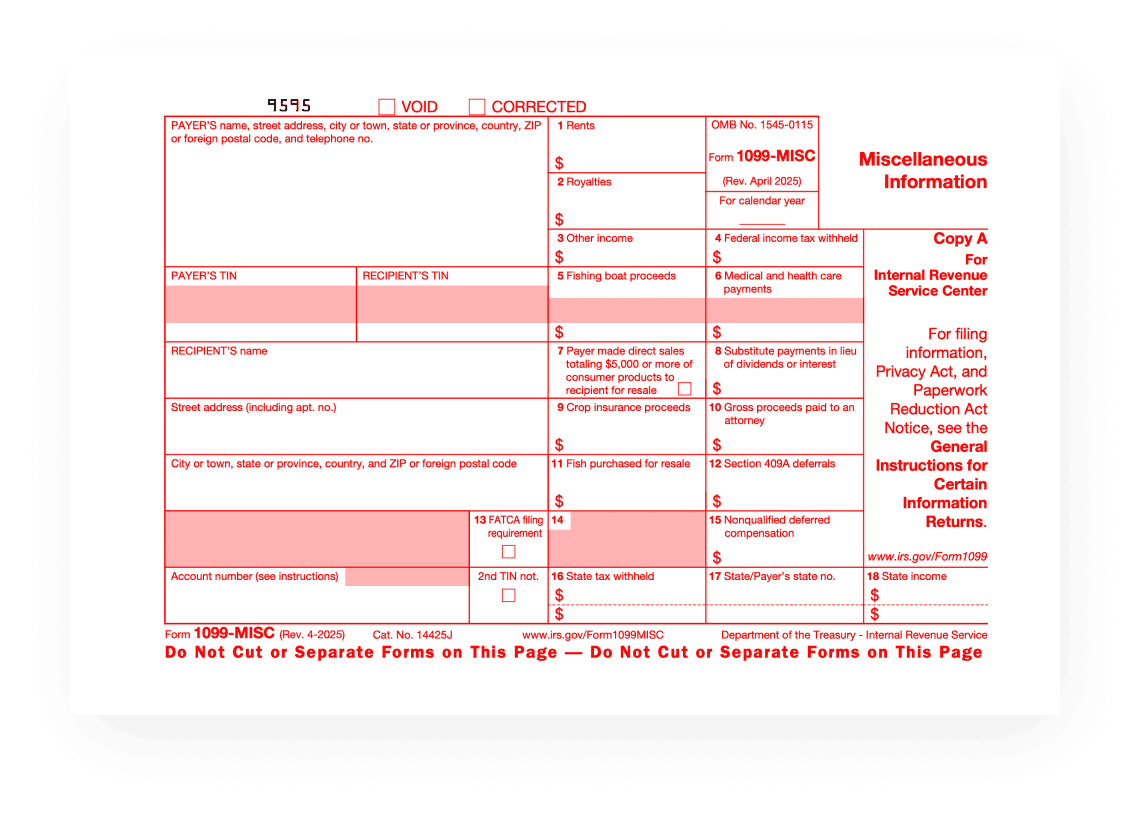1099 free printable form